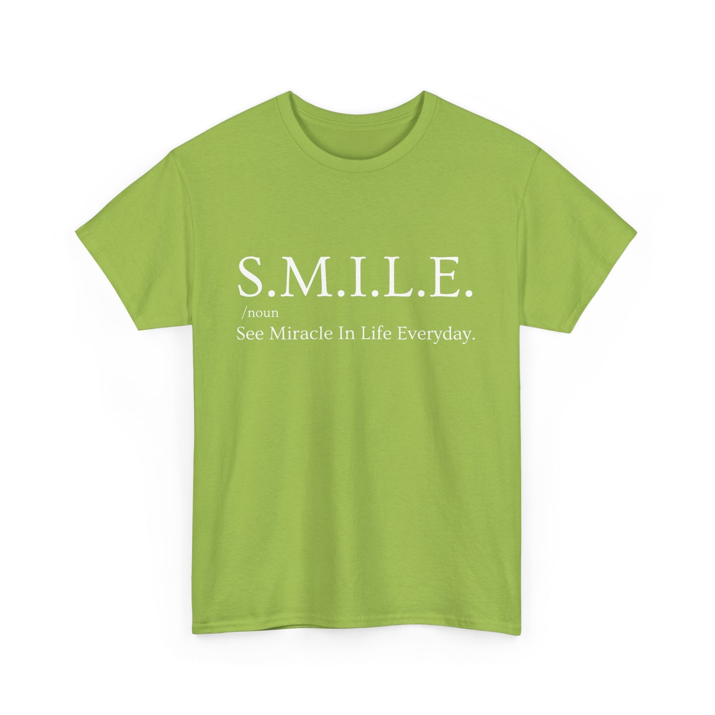🌼 S.M.I.L.E. Acronym Heavy Cotton Tee - A Daily Dose of Positivity