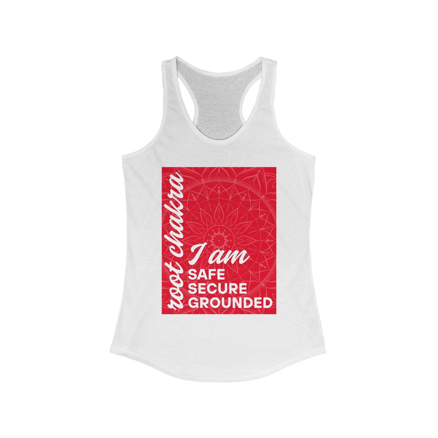 Rooted & Radiant - Root/Muladhara Chakra Affirmation Racerback Tank Top