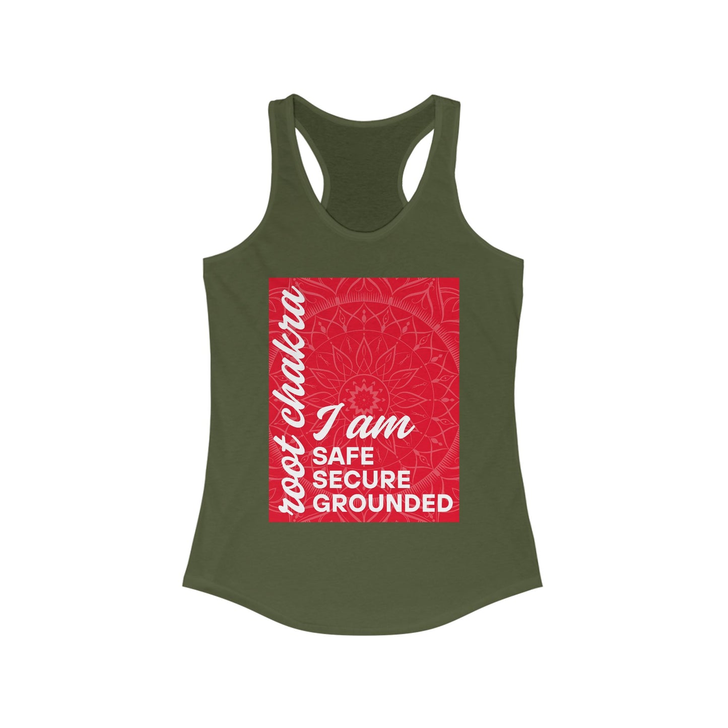 Rooted & Radiant - Root/Muladhara Chakra Affirmation Racerback Tank Top