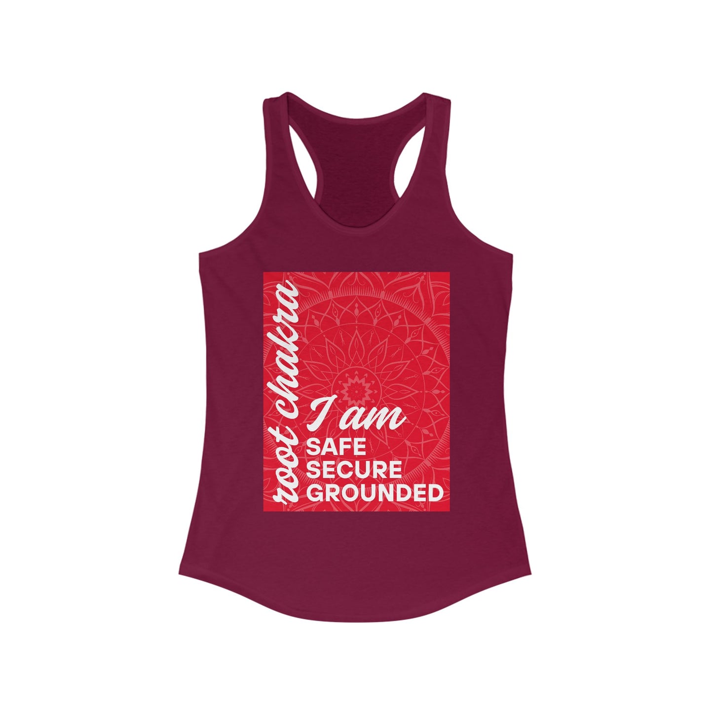 Rooted & Radiant - Root/Muladhara Chakra Affirmation Racerback Tank Top