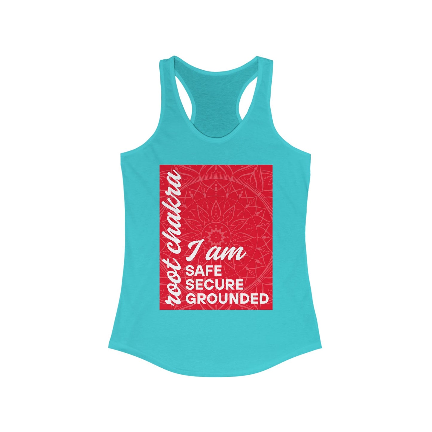 Rooted & Radiant - Root/Muladhara Chakra Affirmation Racerback Tank Top