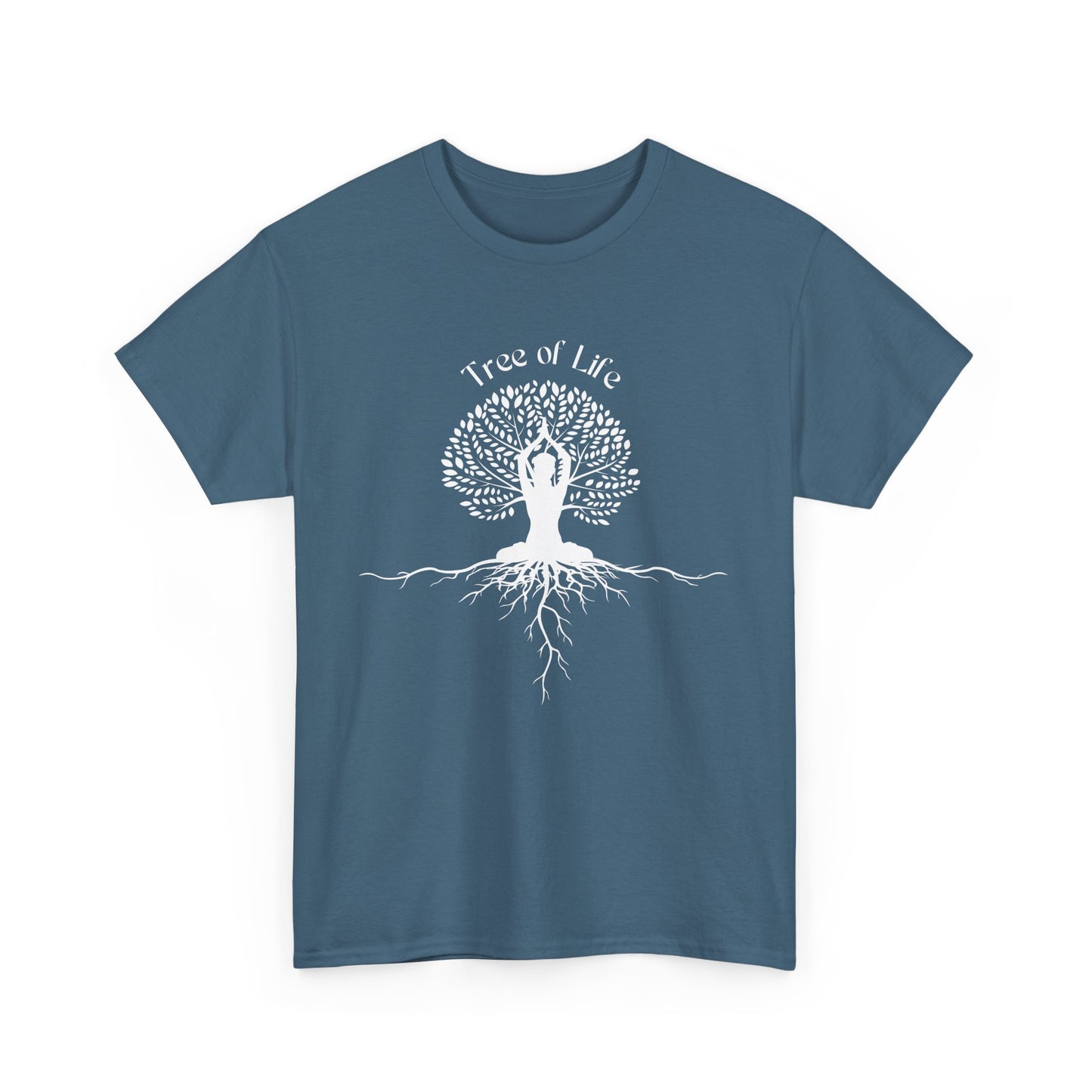🌳Rooted in Life heavy Cotton Tee - Tree of Life with Yoga Pose
