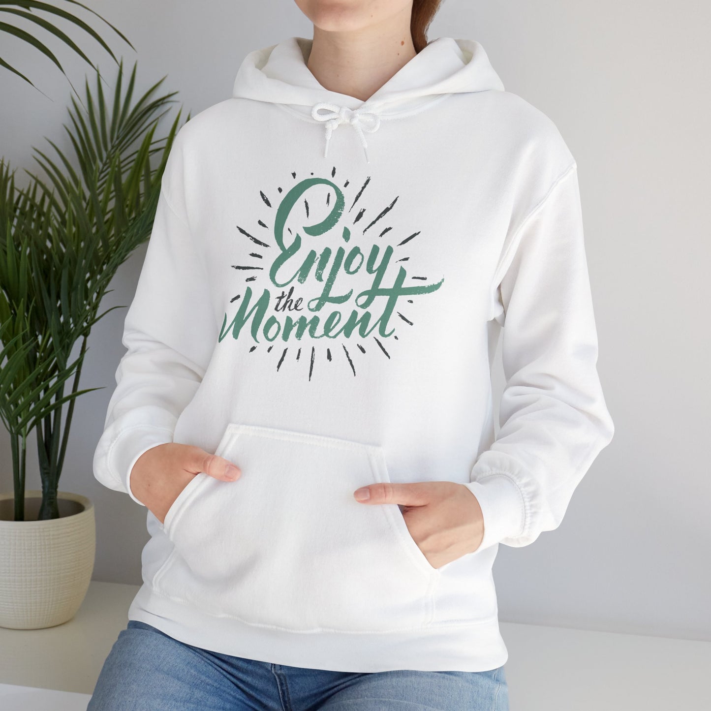 ✨Enjoy the Moment Hoodie – Mindful Living, Spiritual Comfort🌿🕊️✨