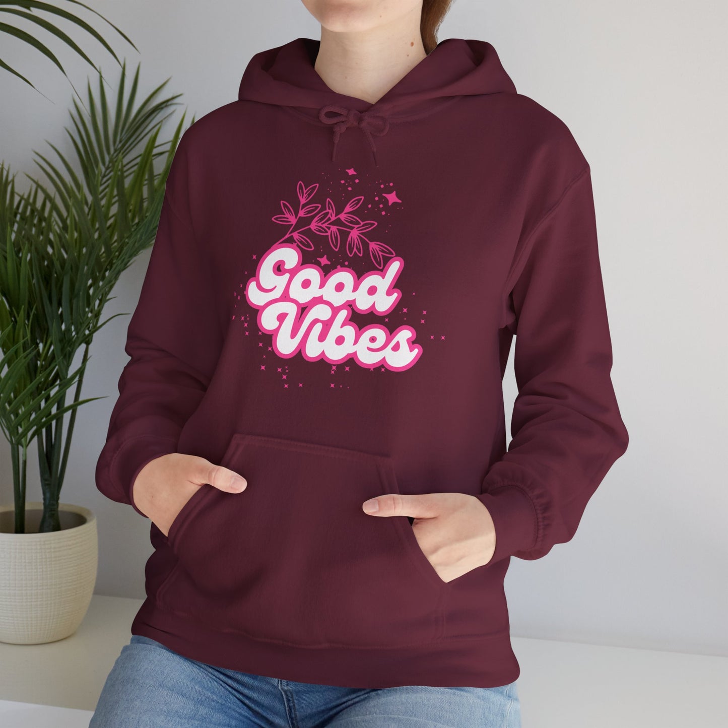 🌸Good Vibe Hoodie – Bloom in Positivity & Cosmic Light✨🌼