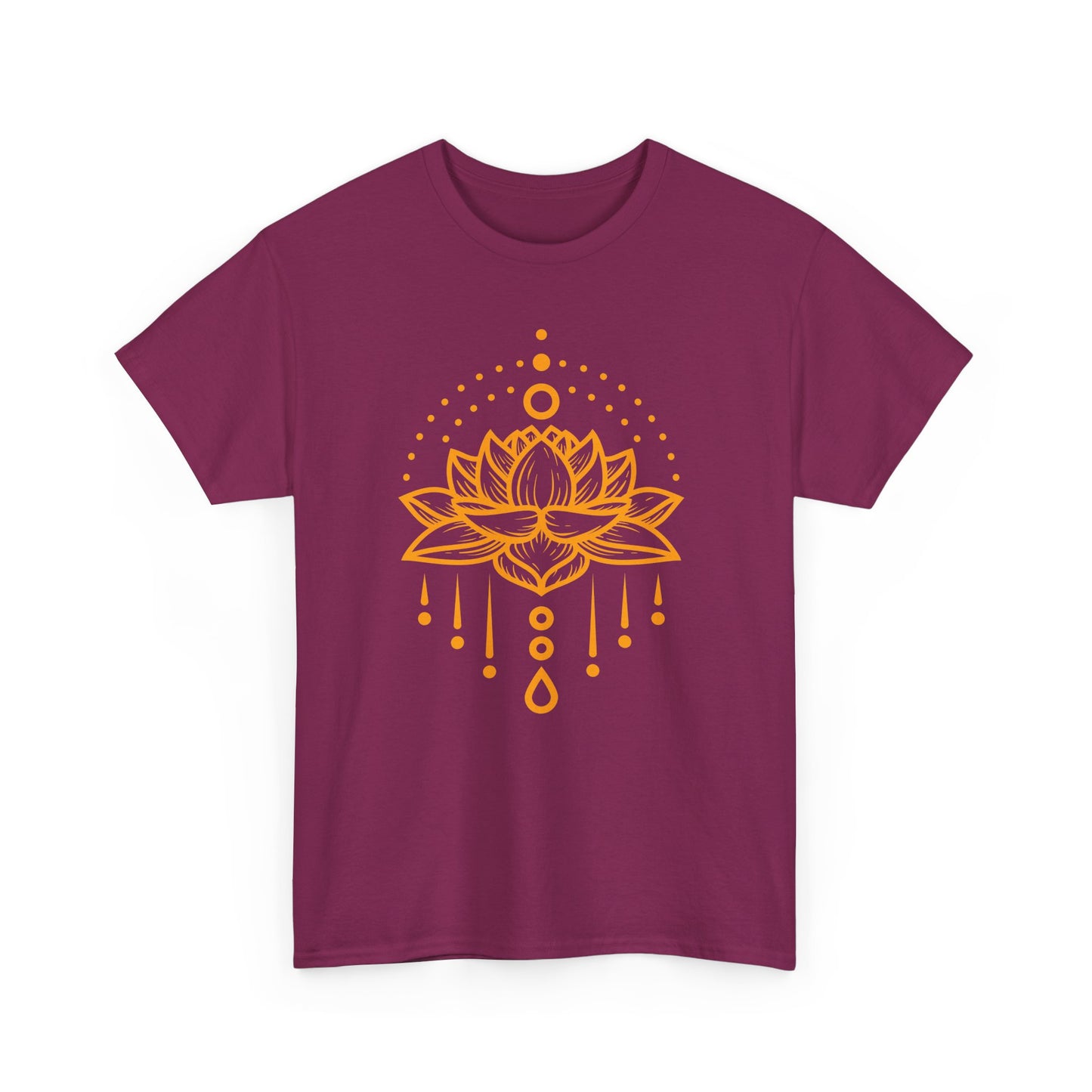 Golden Lotus Heavy Cotton Tee - Embrace Inner Brilliance