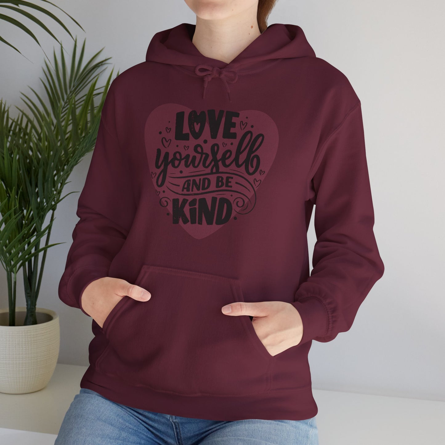 💗Love Yourself & Be Kind Hoodie — A Cozy Reminder of Compassion 🌸🕊️✨🌿