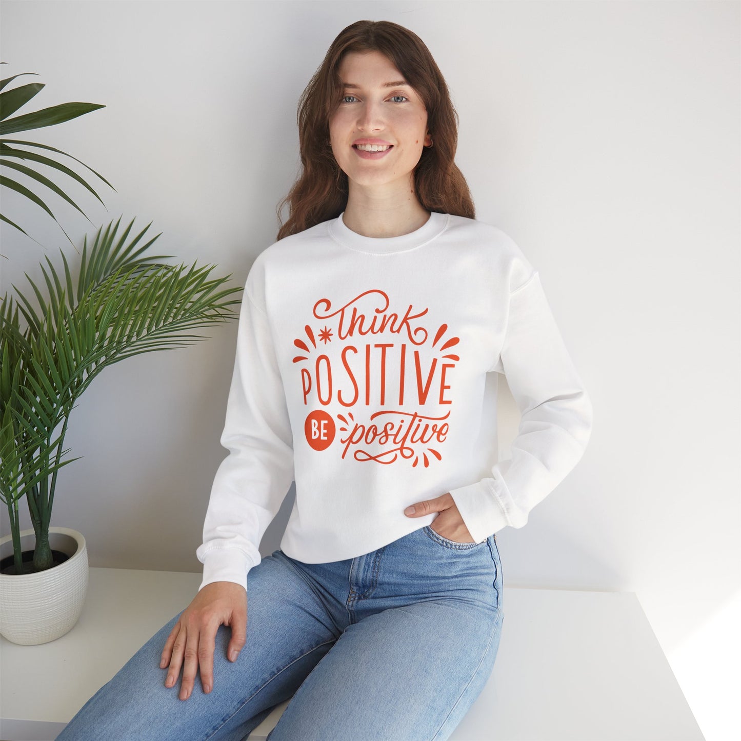 🌼Think Positive, Be Positive - Let Your Energy Bloom Crewneck Sweatshirt
