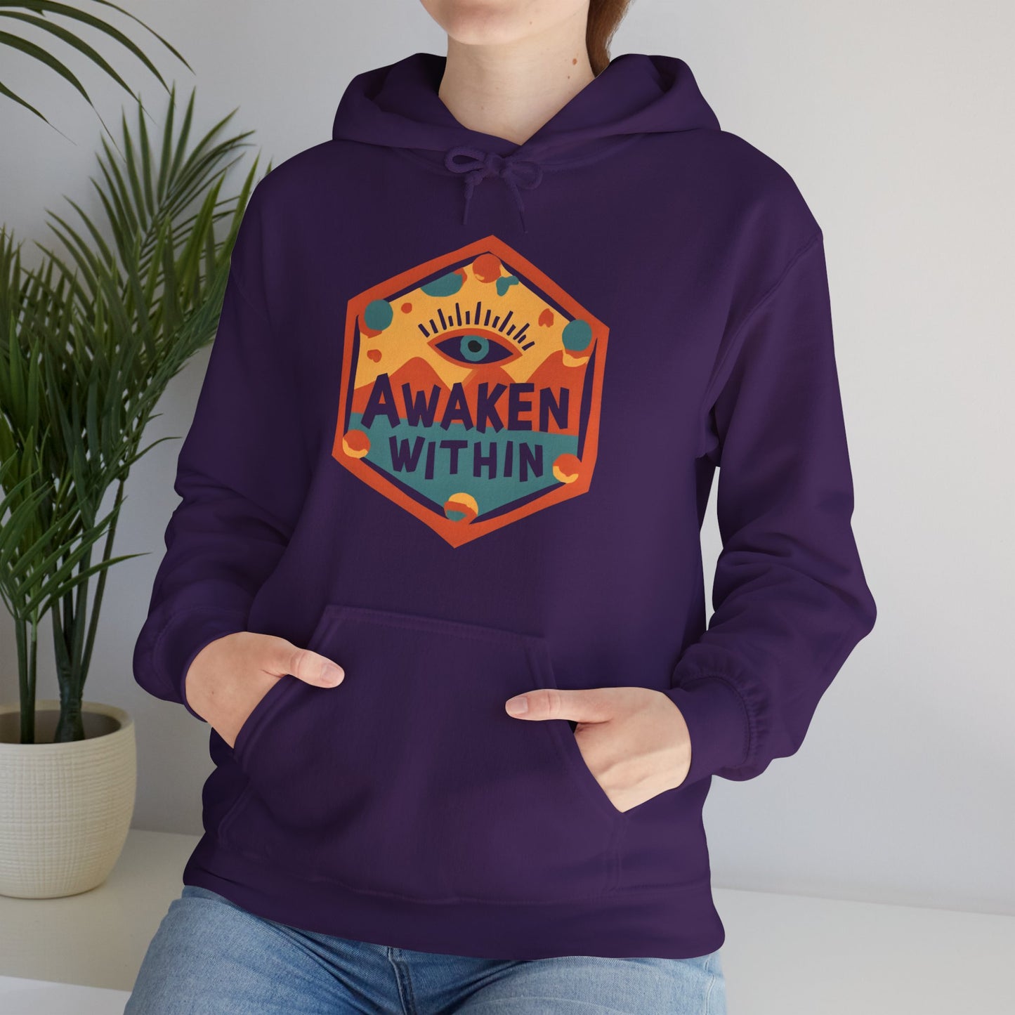 👁️Awaken Within Hoodie – Third Eye Geometric Design | Spiritual Awakening Vibes🌀✨