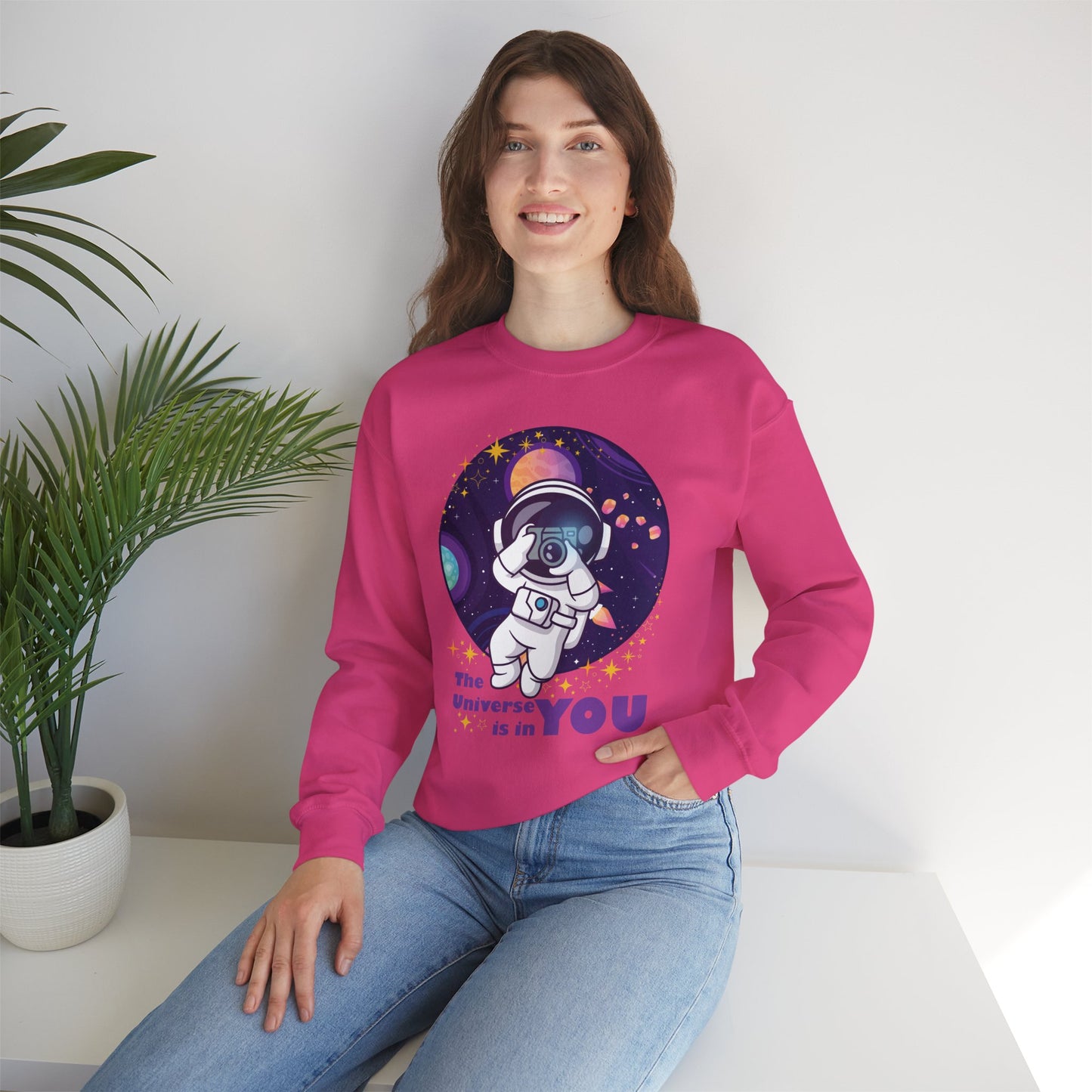 🌌"The Universe Is In YOU" Cosmic Camera📷 Crewneck Sweatshirt
