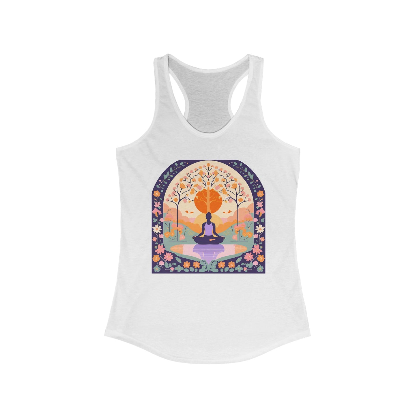 “Zen Garden Reflection” Racerback Tank – Serenity in Motion