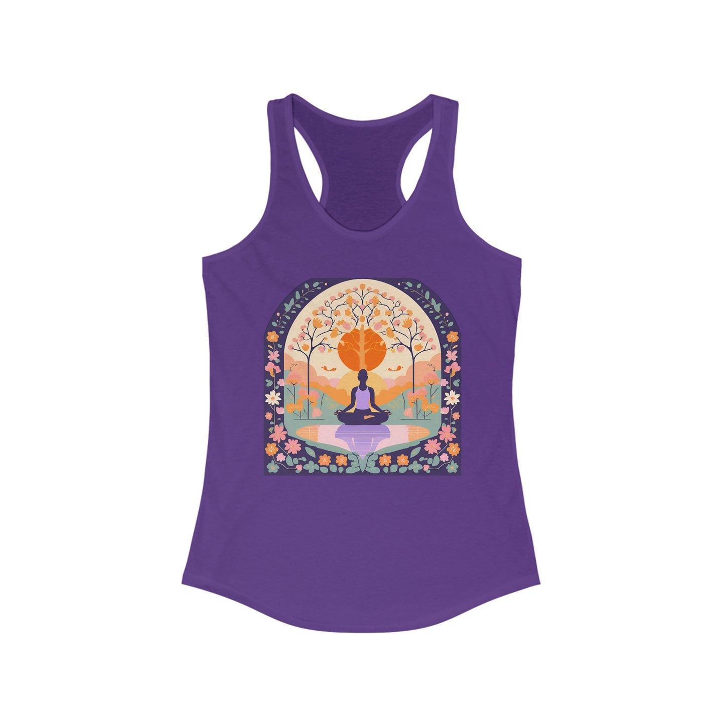 “Zen Garden Reflection” Racerback Tank – Serenity in Motion