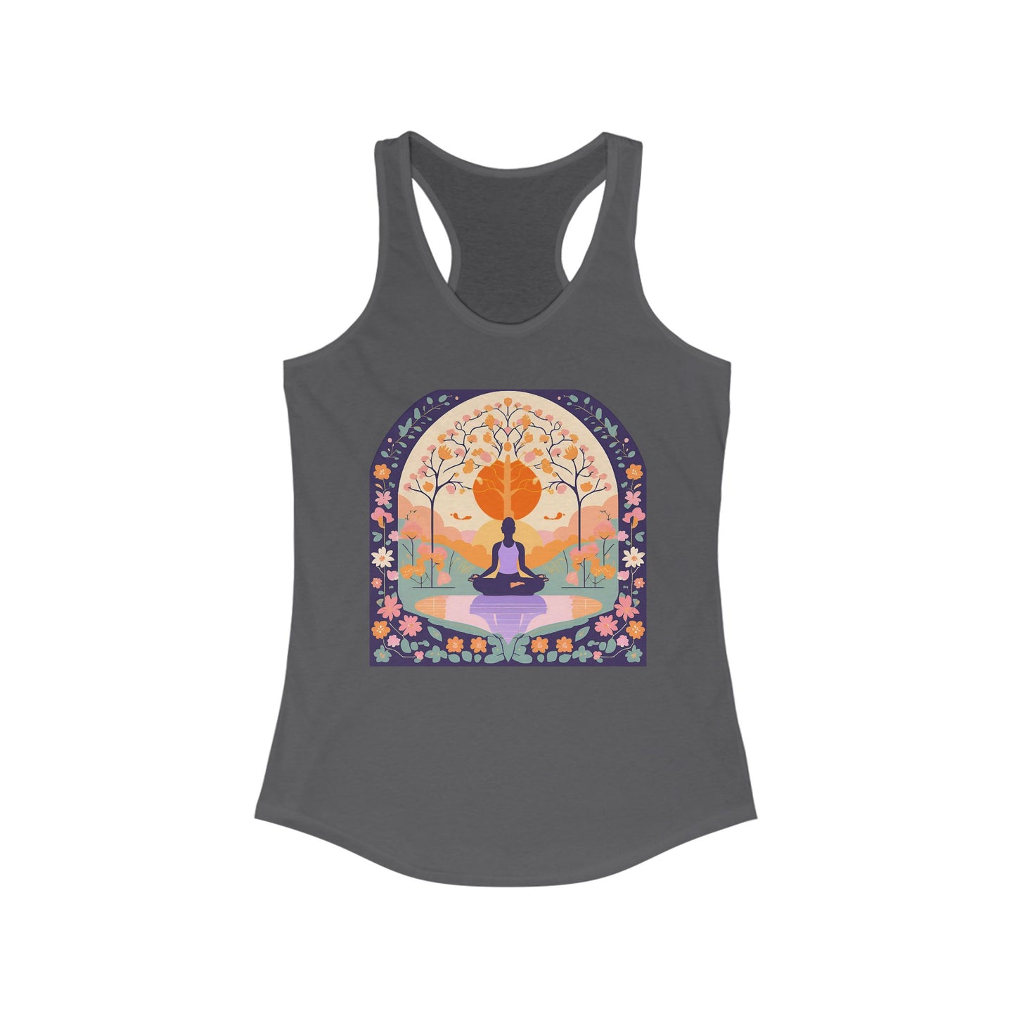 “Zen Garden Reflection” Racerback Tank – Serenity in Motion