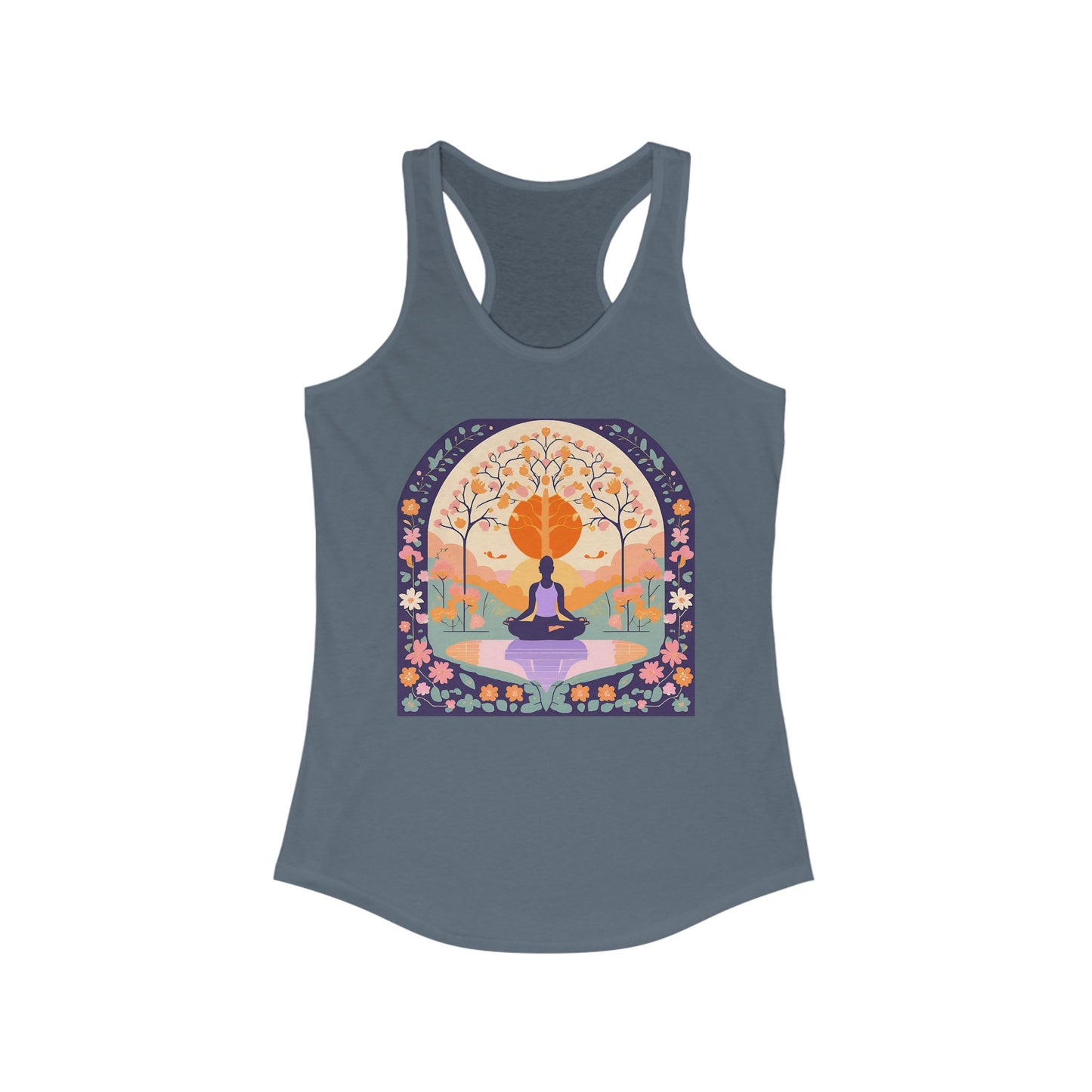 “Zen Garden Reflection” Racerback Tank – Serenity in Motion