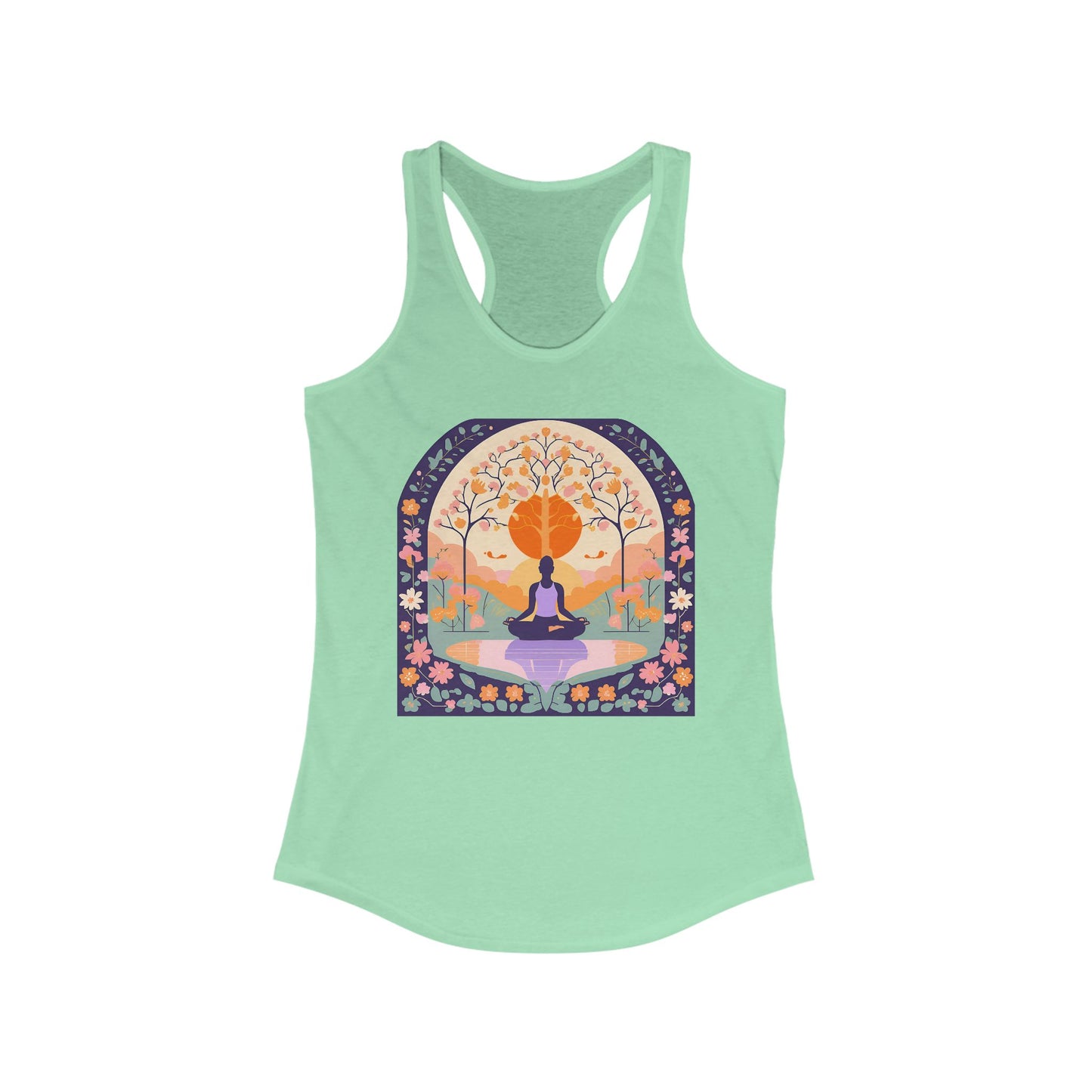 “Zen Garden Reflection” Racerback Tank – Serenity in Motion
