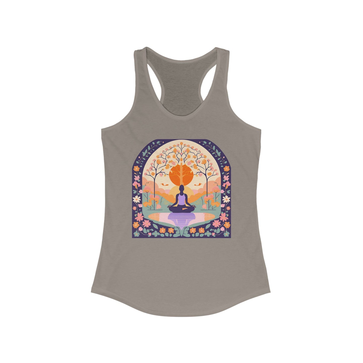 “Zen Garden Reflection” Racerback Tank – Serenity in Motion