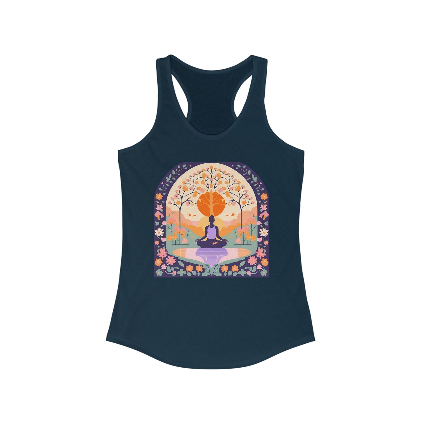 “Zen Garden Reflection” Racerback Tank – Serenity in Motion