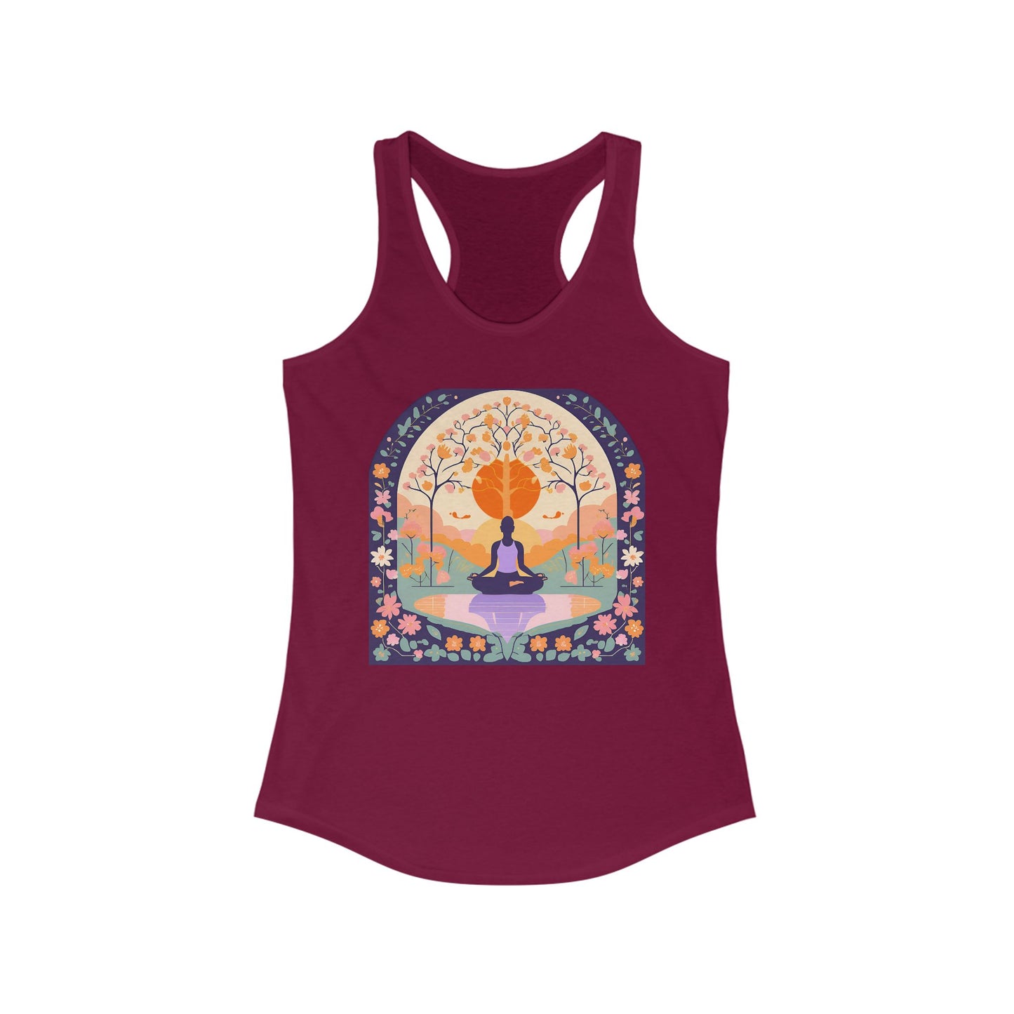 “Zen Garden Reflection” Racerback Tank – Serenity in Motion