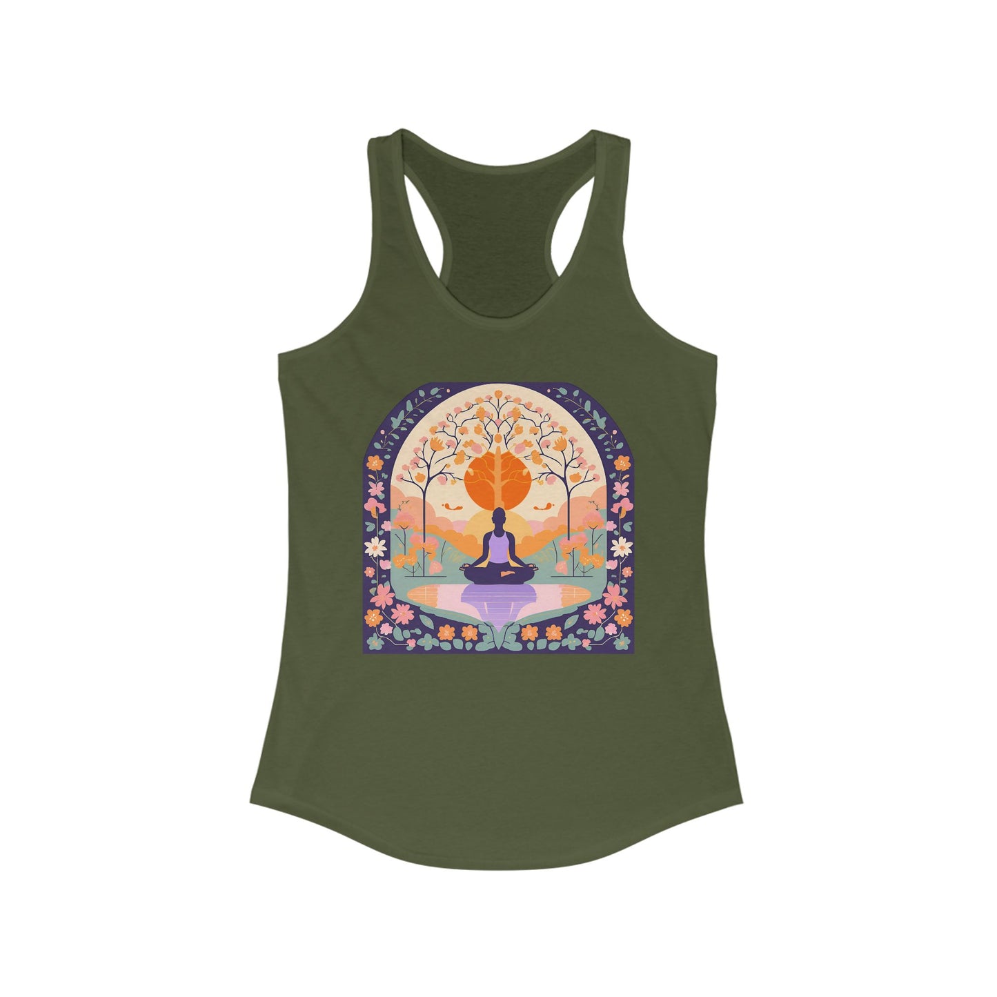 “Zen Garden Reflection” Racerback Tank – Serenity in Motion