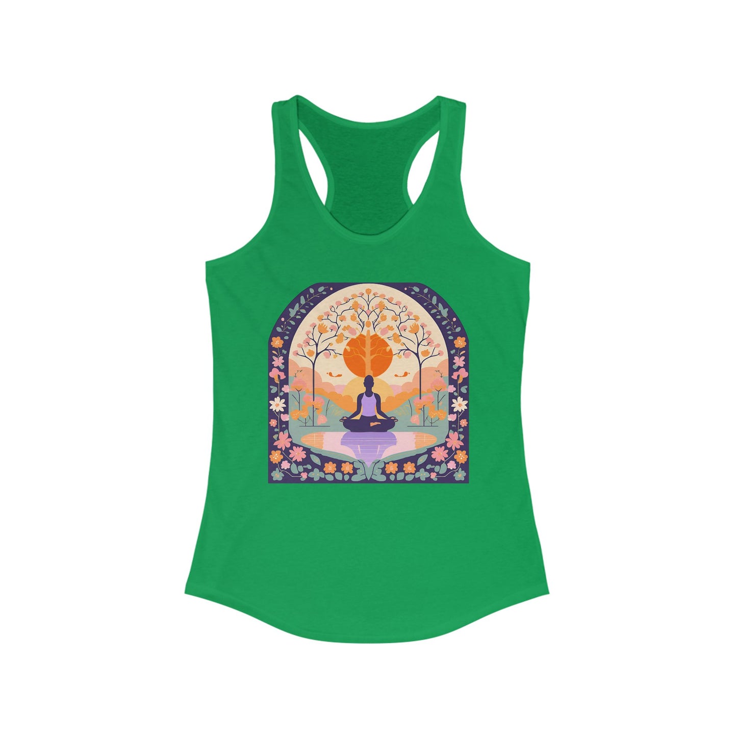 “Zen Garden Reflection” Racerback Tank – Serenity in Motion