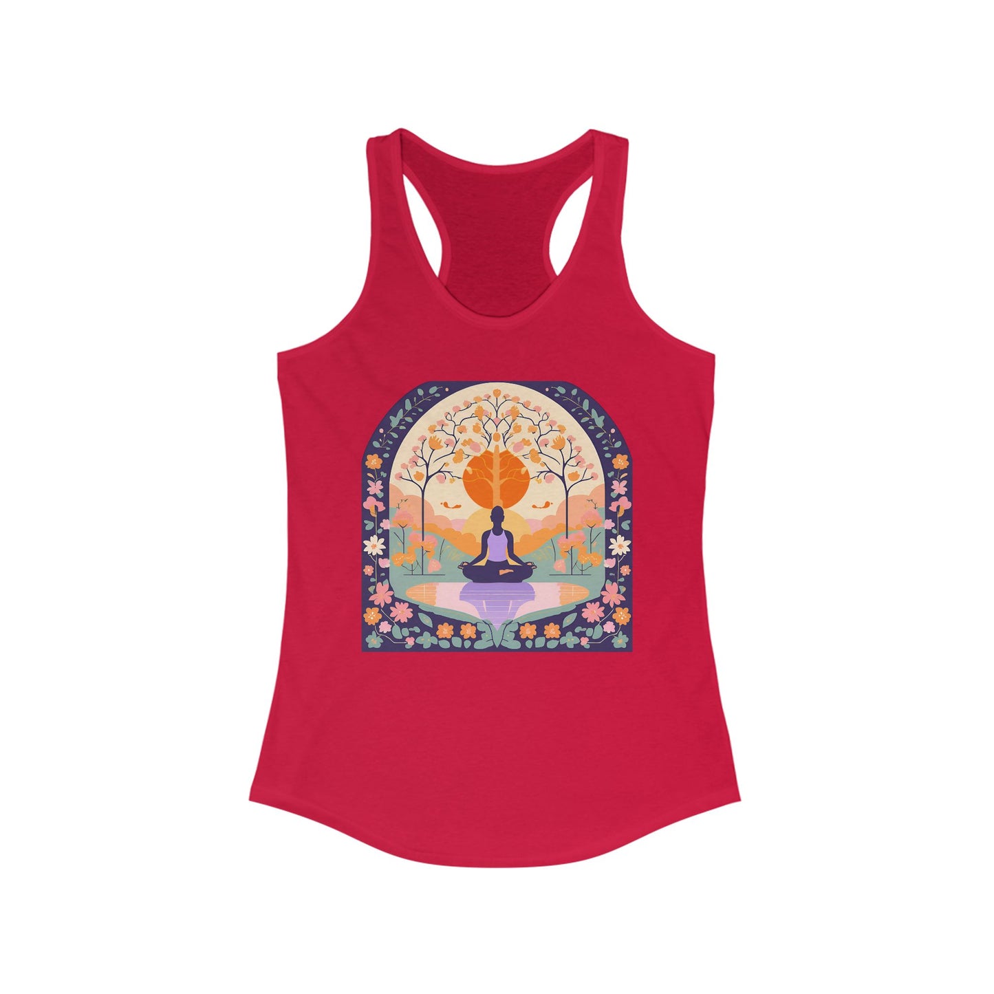 “Zen Garden Reflection” Racerback Tank – Serenity in Motion