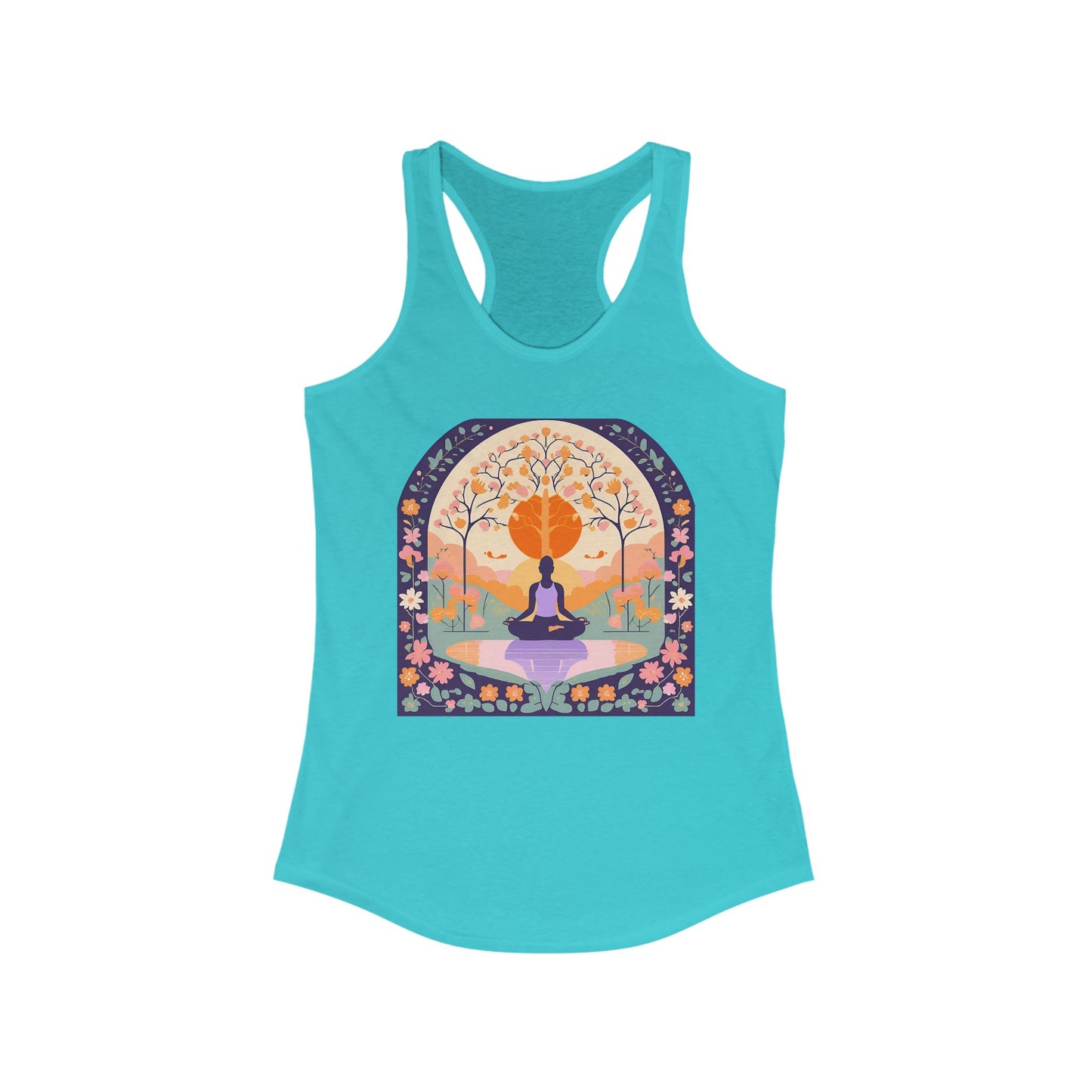 “Zen Garden Reflection” Racerback Tank – Serenity in Motion