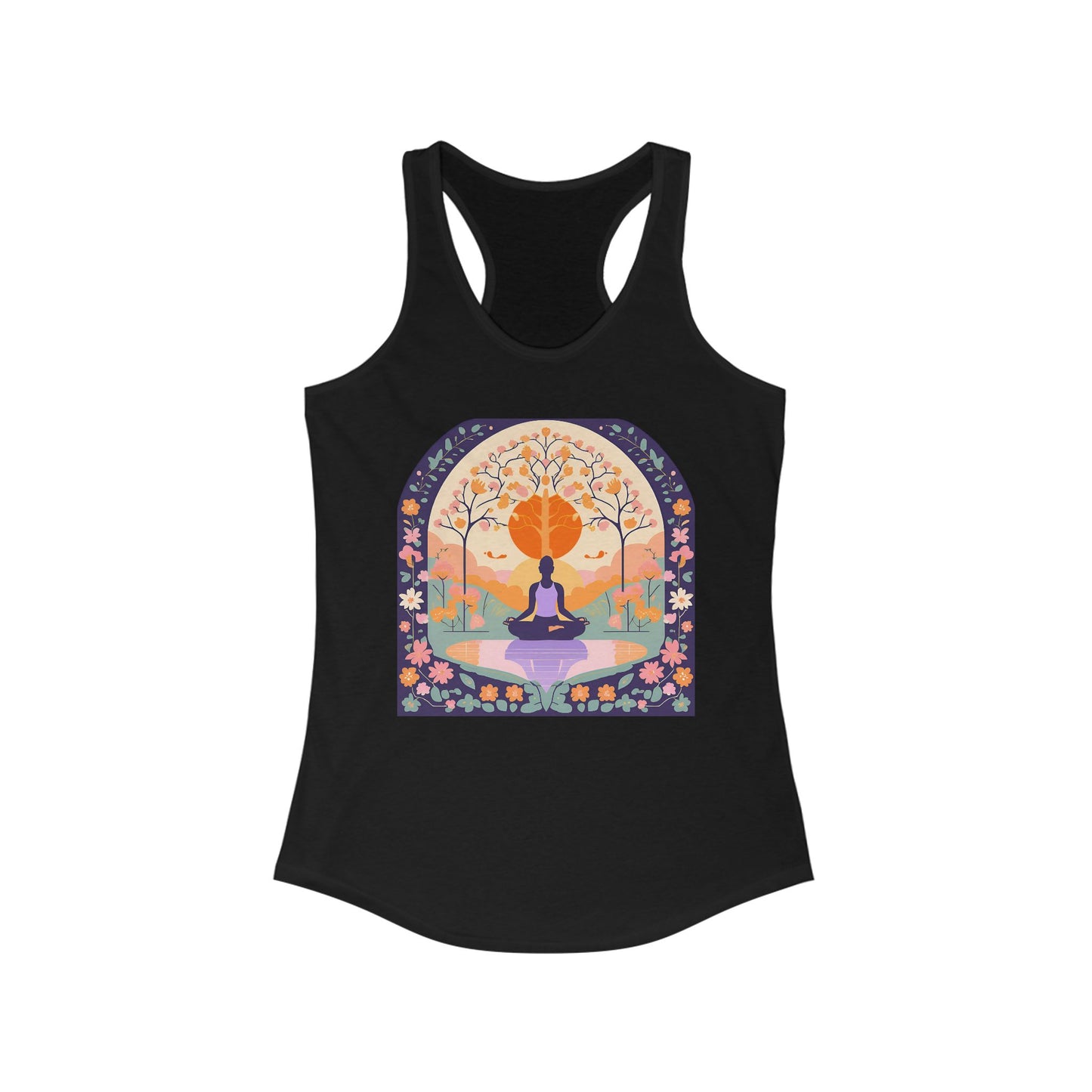 “Zen Garden Reflection” Racerback Tank – Serenity in Motion