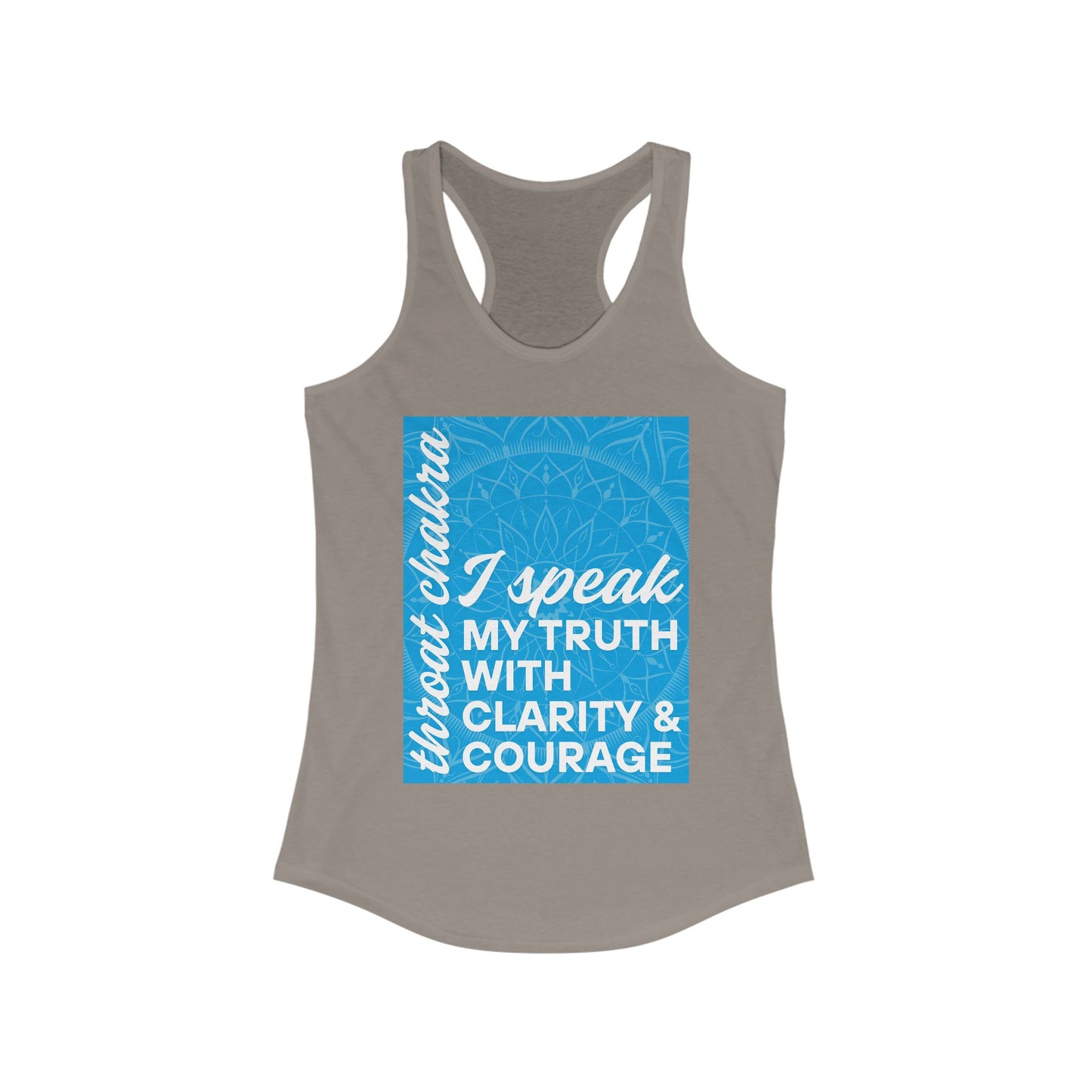 Speak Your Truth - Vishuddha/Throat Chakra Affirmation Racerback Tank Top
