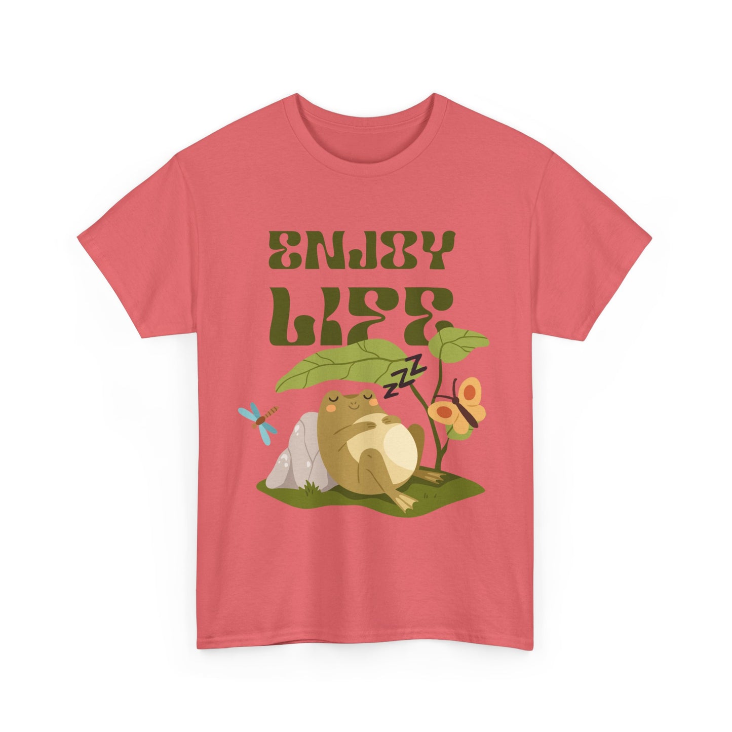 “Enjoy Life” Frog Tee - Chill Vibes Only - Heavy Cotton Tee