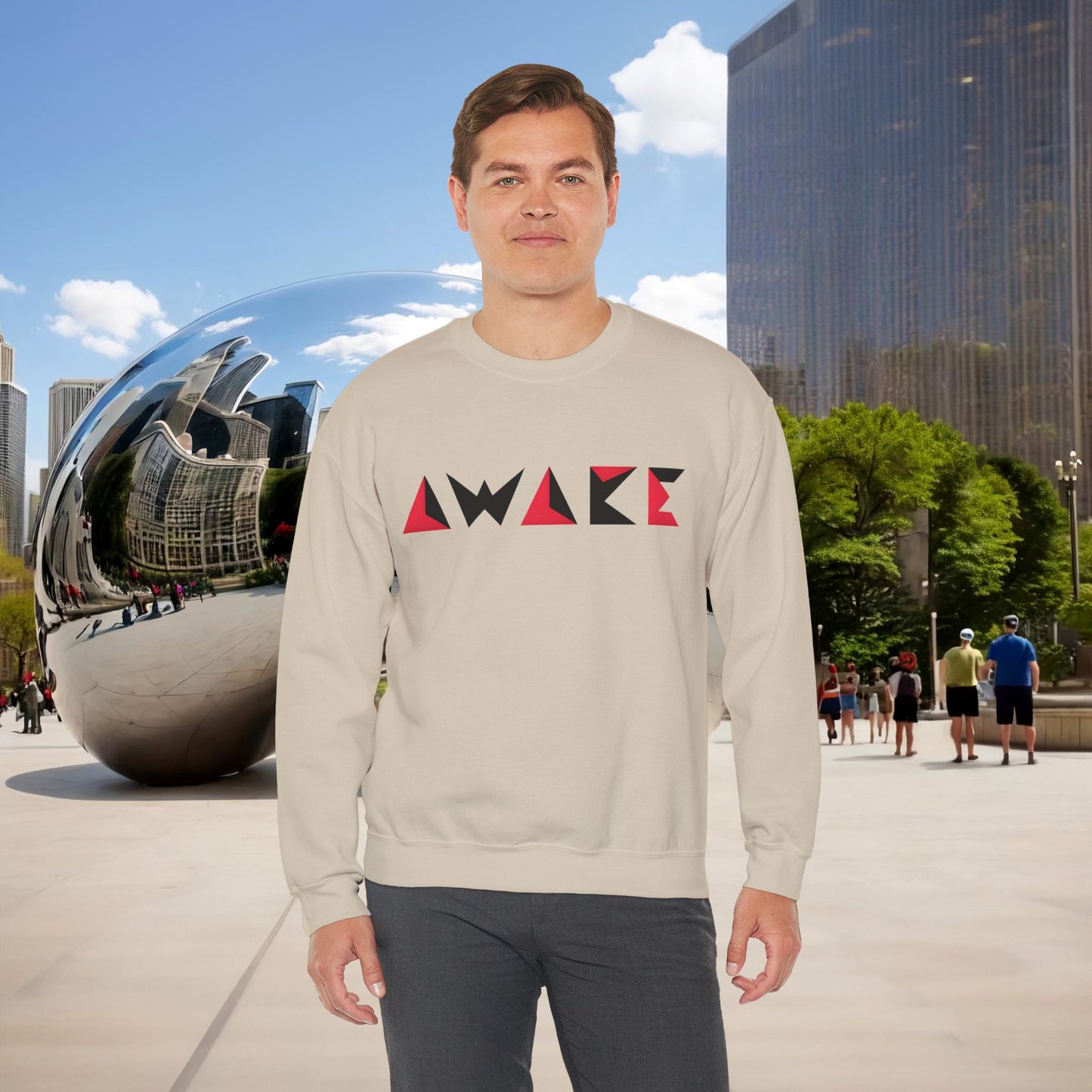 🌙 Menaste Geometric "AWAKE" Sweatshirt