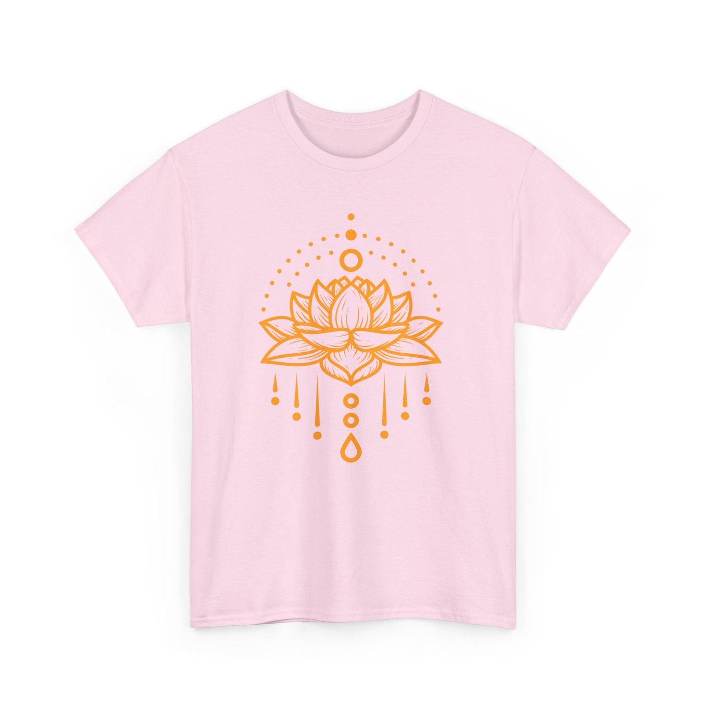 Golden Lotus Heavy Cotton Tee - Embrace Inner Brilliance