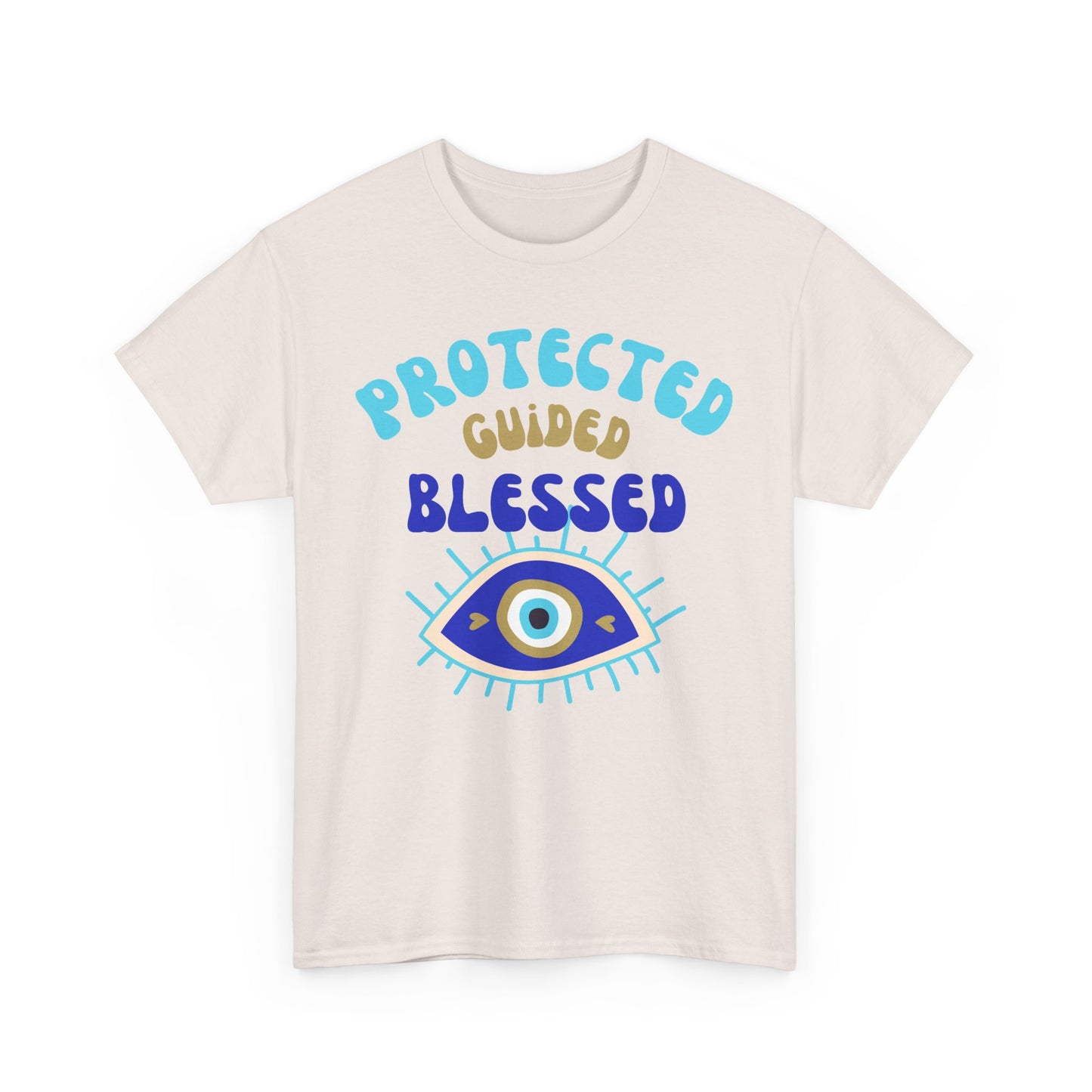 🧿Protected, Guided, Blessed Heavy Cotton Tee - A Statement of Spiritual Empowerment