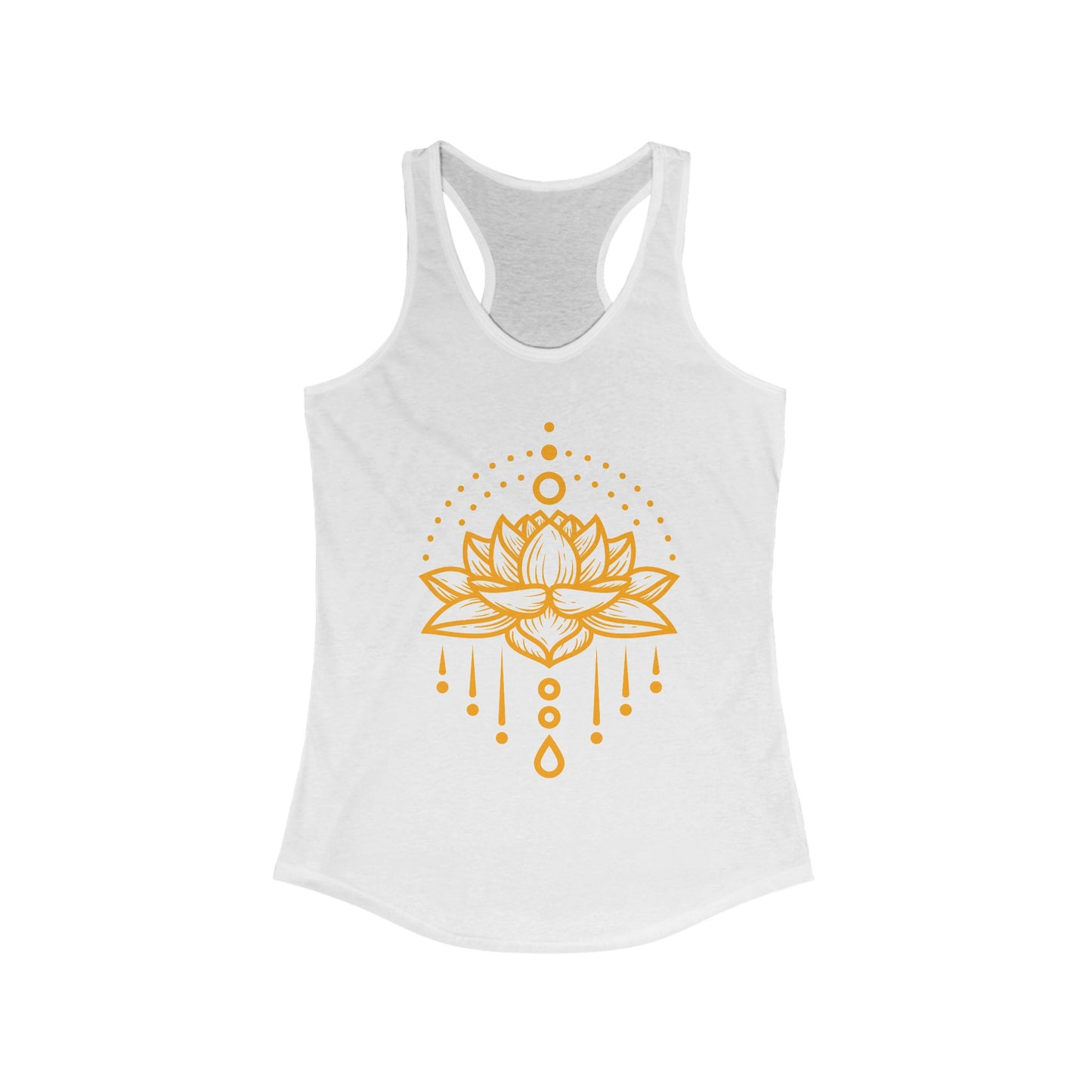 "Golden Lotus Flow" Racerback Tank - Elegant Spiritual Style for Active Living