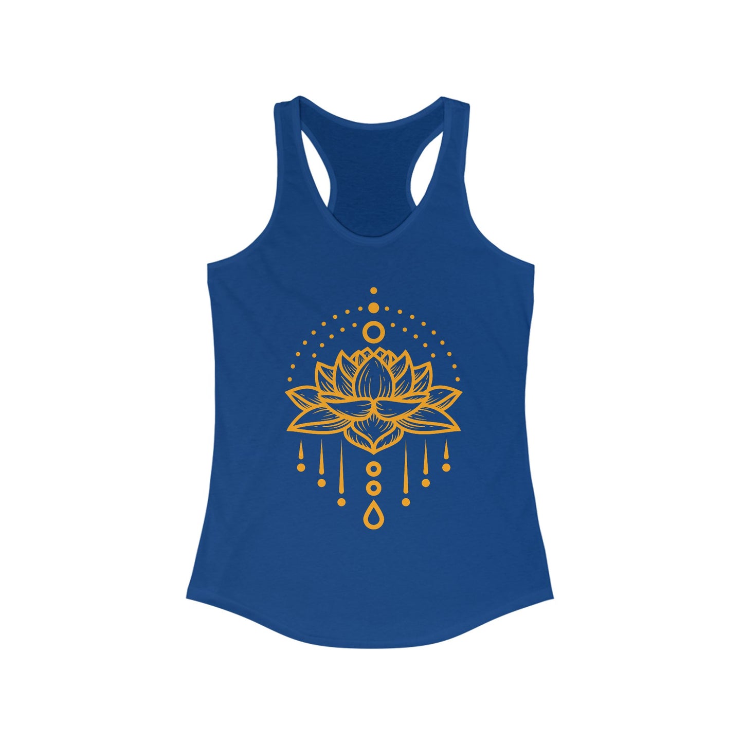 "Golden Lotus Flow" Racerback Tank - Elegant Spiritual Style for Active Living