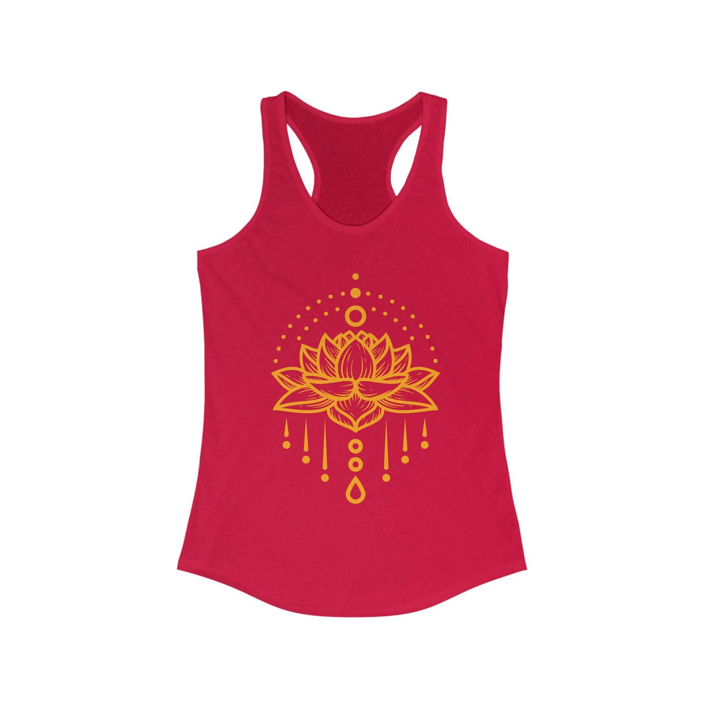 "Golden Lotus Flow" Racerback Tank - Elegant Spiritual Style for Active Living