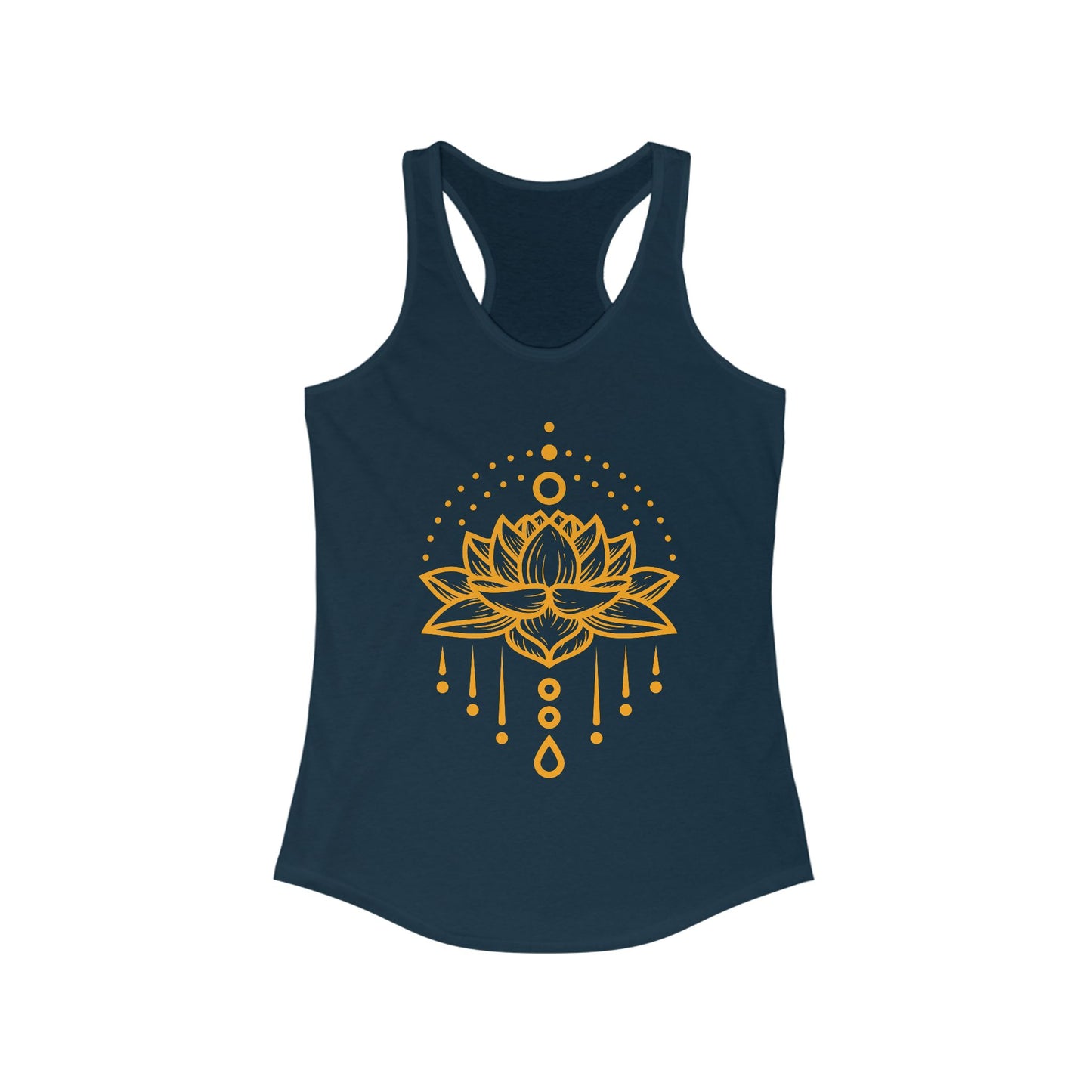 "Golden Lotus Flow" Racerback Tank - Elegant Spiritual Style for Active Living