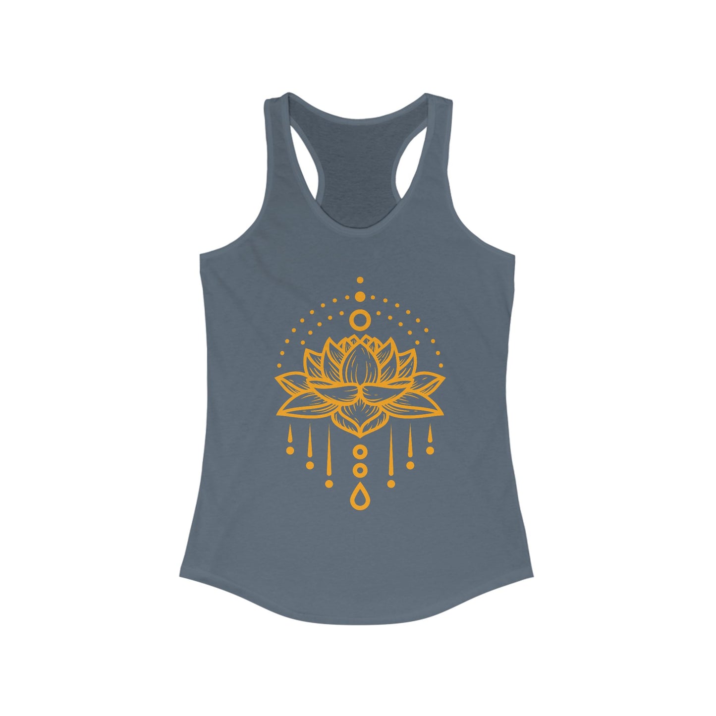 "Golden Lotus Flow" Racerback Tank - Elegant Spiritual Style for Active Living