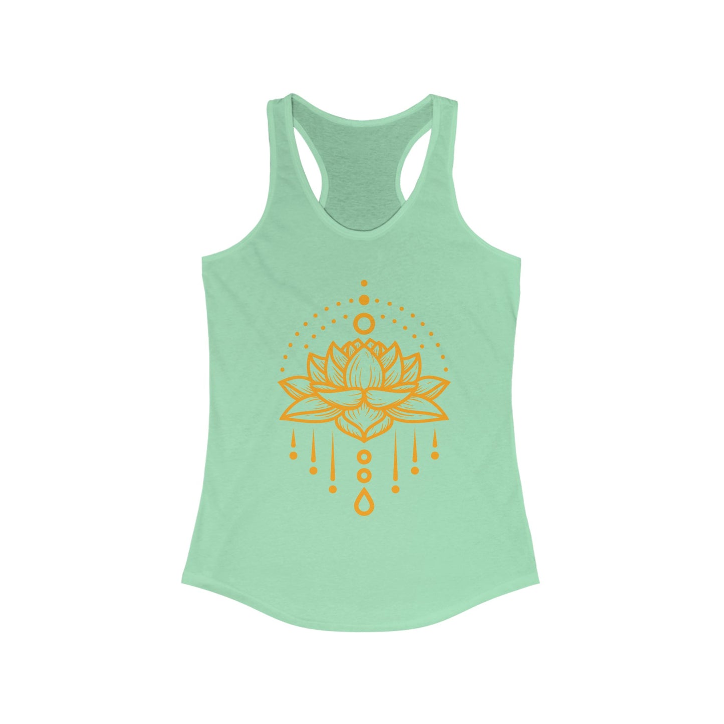"Golden Lotus Flow" Racerback Tank - Elegant Spiritual Style for Active Living