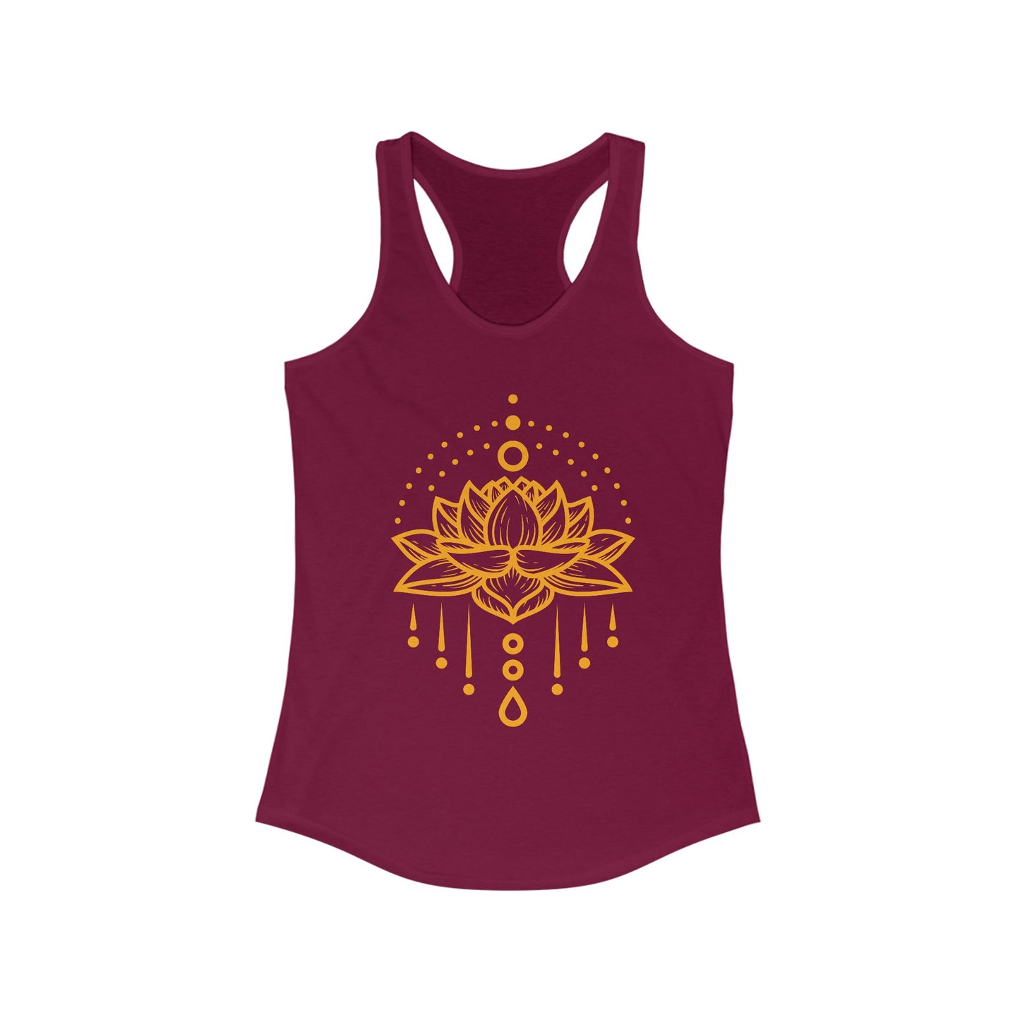 "Golden Lotus Flow" Racerback Tank - Elegant Spiritual Style for Active Living