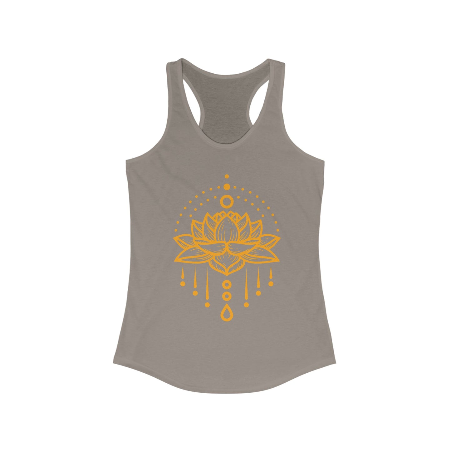 "Golden Lotus Flow" Racerback Tank - Elegant Spiritual Style for Active Living