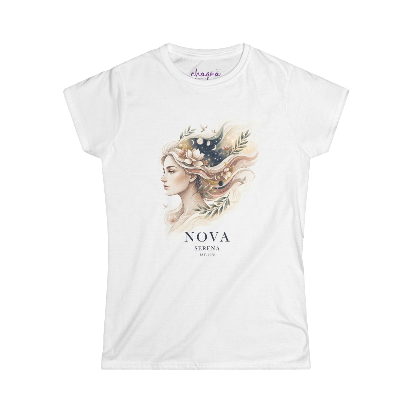 NOVA COLLECTION :: 'SERENA' - Watercolor Goddess Portrait Floral Tee