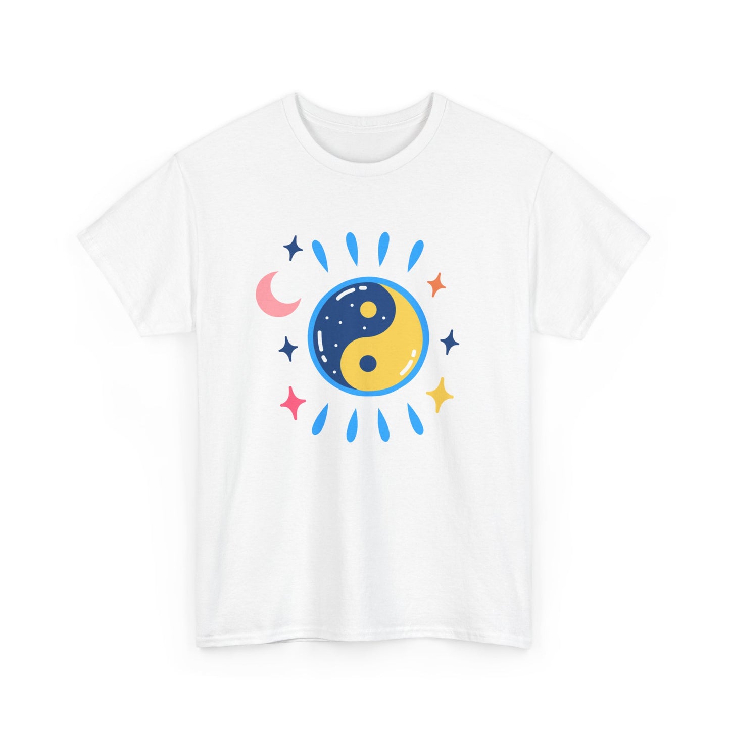 🌙Celestial Balance Heavy Cotton Tee - Yin-Yang Moon Edition