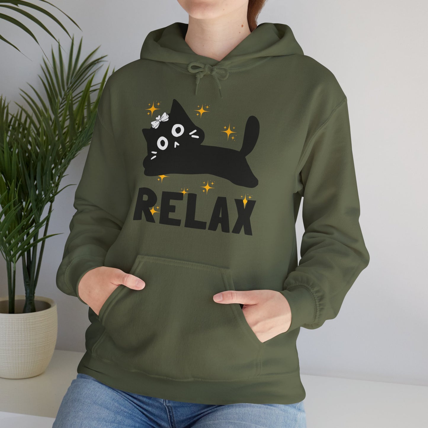 🐱Relax Hoodie — Trust the Divine, Live Like a Cat: Stay In the Moment✨🌿