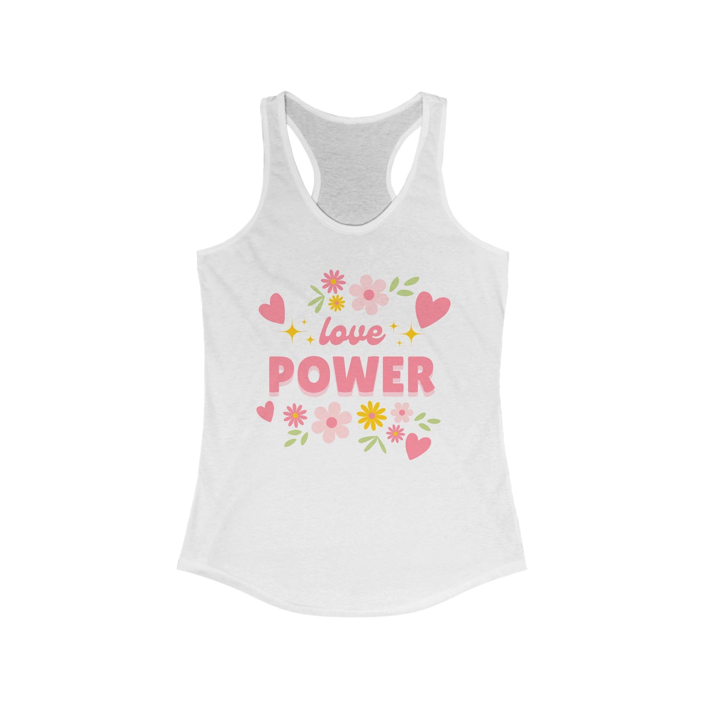 "Love Power" Racerback Tank – Feminine Strength Meets Heartfelt Style