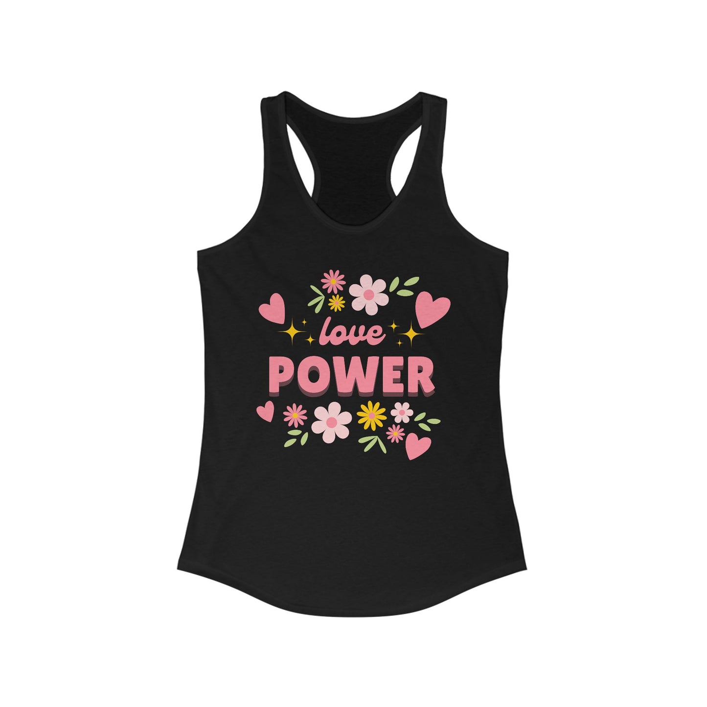 "Love Power" Racerback Tank – Feminine Strength Meets Heartfelt Style