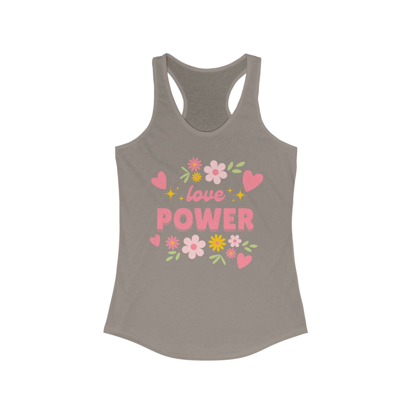"Love Power" Racerback Tank – Feminine Strength Meets Heartfelt Style