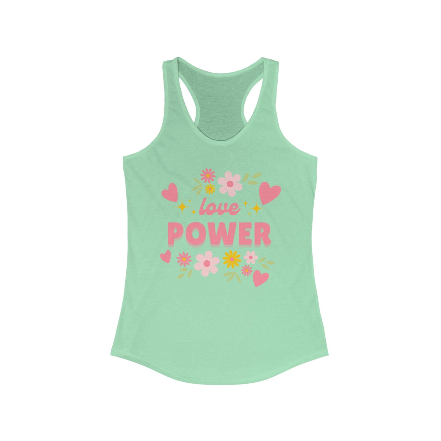 "Love Power" Racerback Tank – Feminine Strength Meets Heartfelt Style