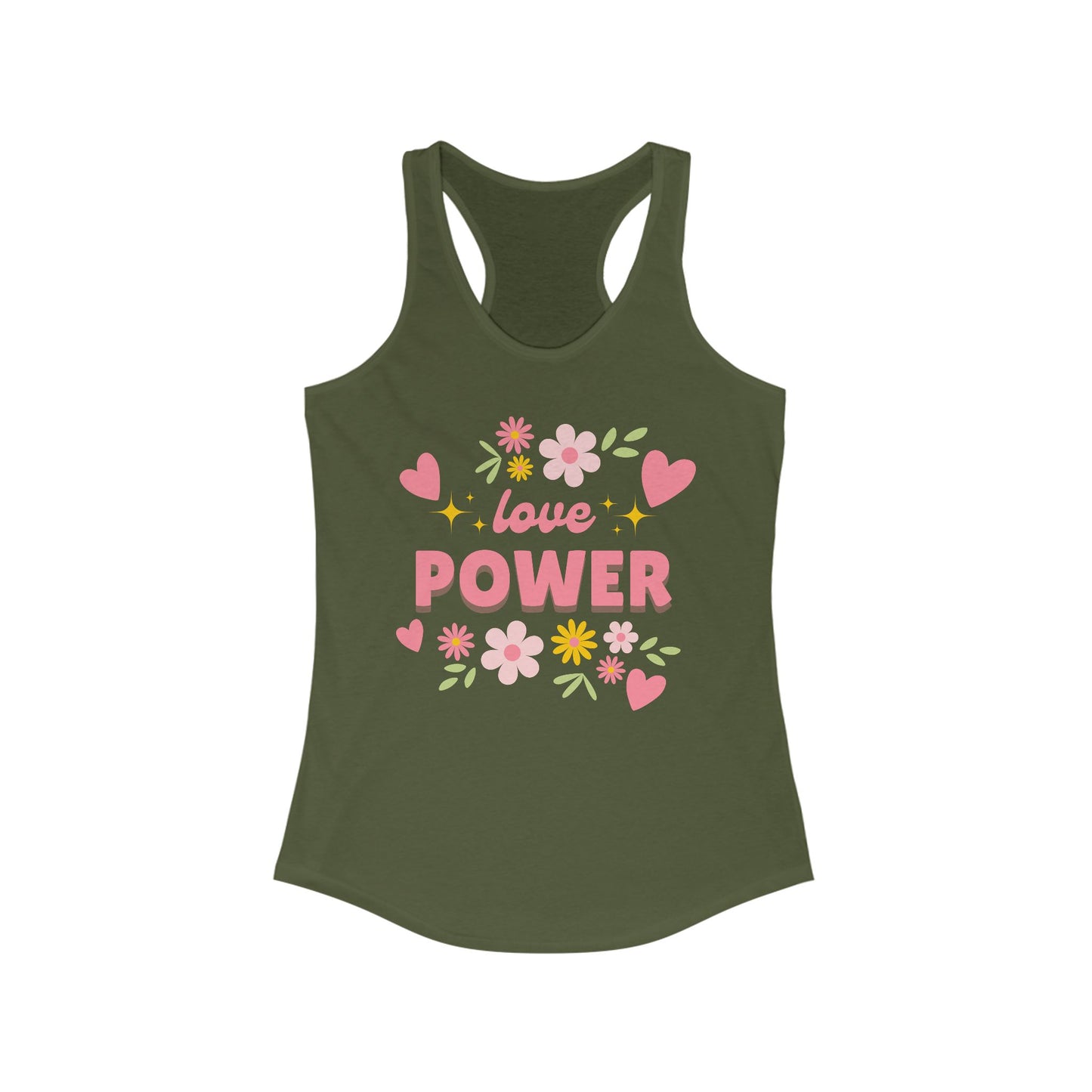 "Love Power" Racerback Tank – Feminine Strength Meets Heartfelt Style