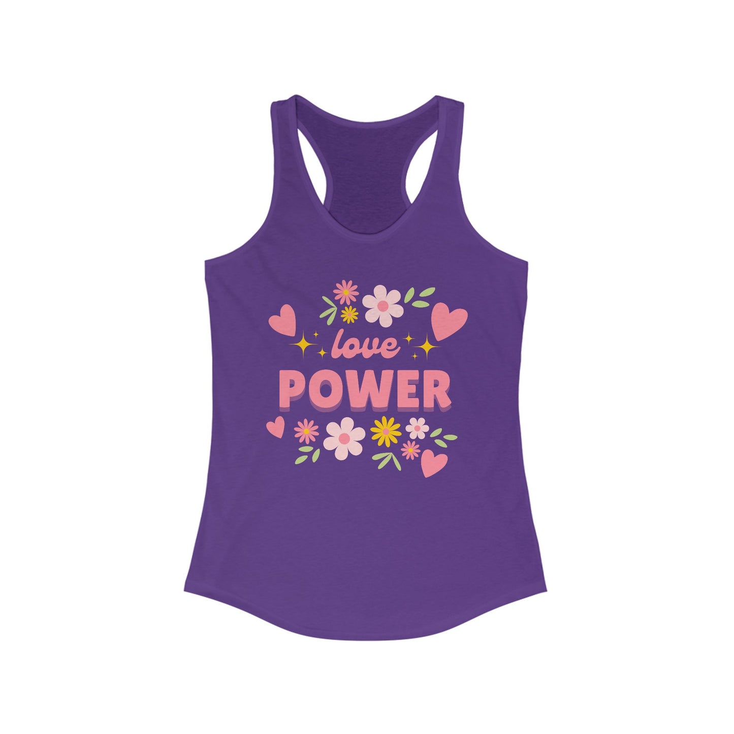 "Love Power" Racerback Tank – Feminine Strength Meets Heartfelt Style