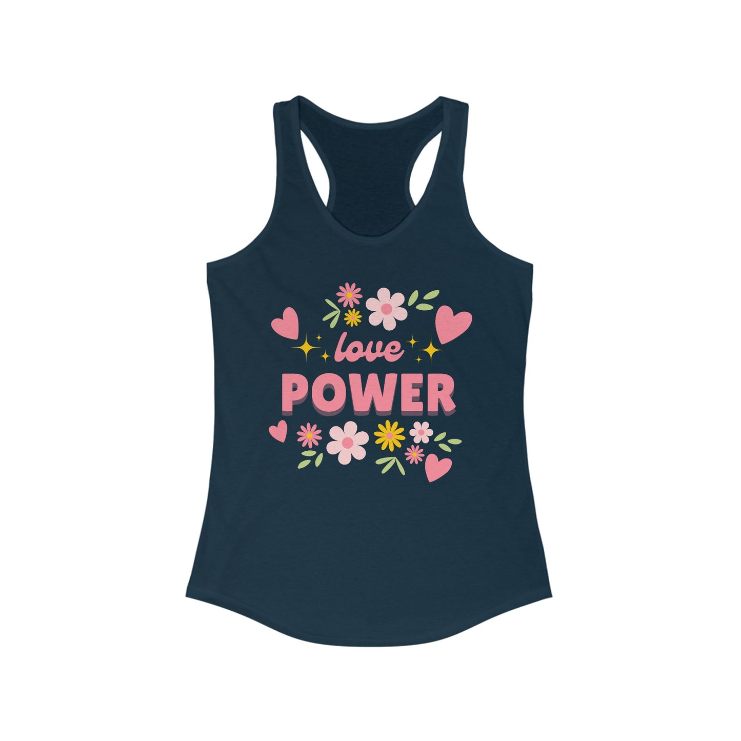 "Love Power" Racerback Tank – Feminine Strength Meets Heartfelt Style