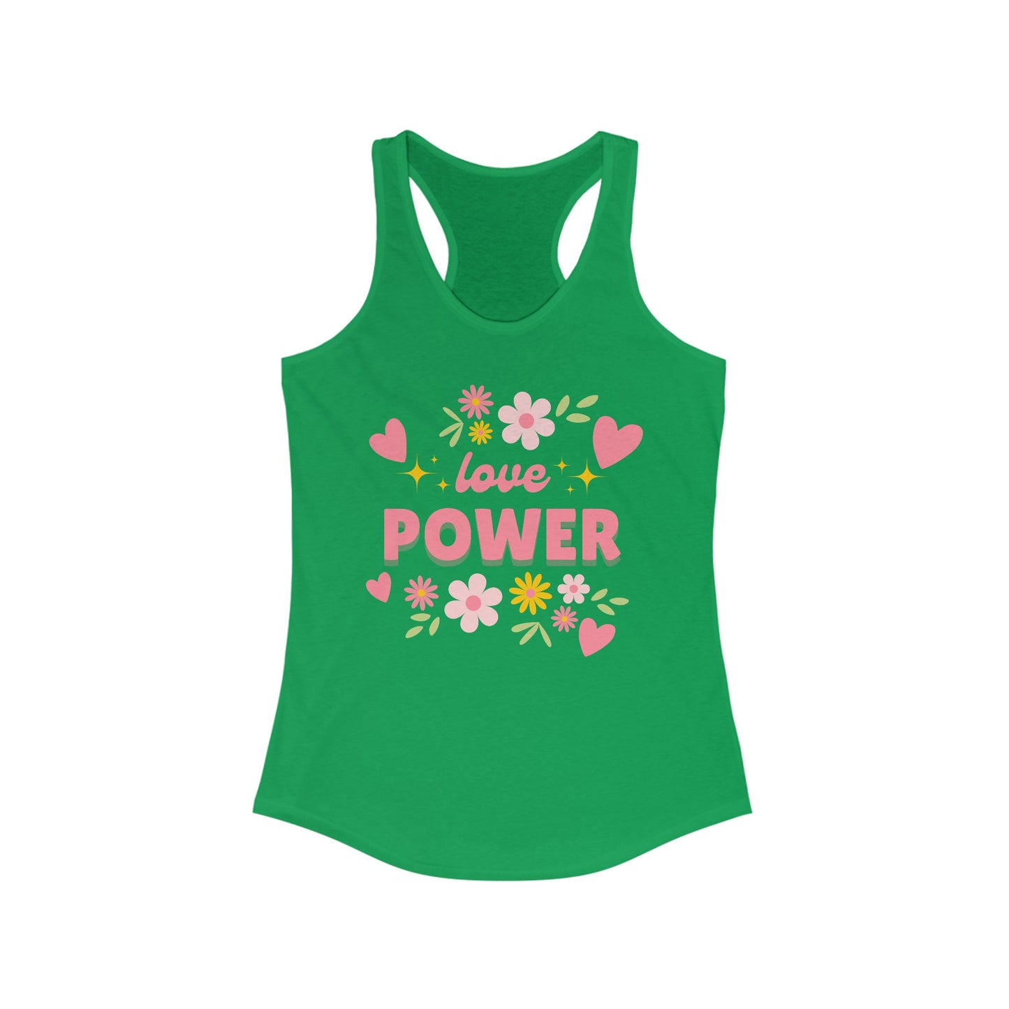 "Love Power" Racerback Tank – Feminine Strength Meets Heartfelt Style